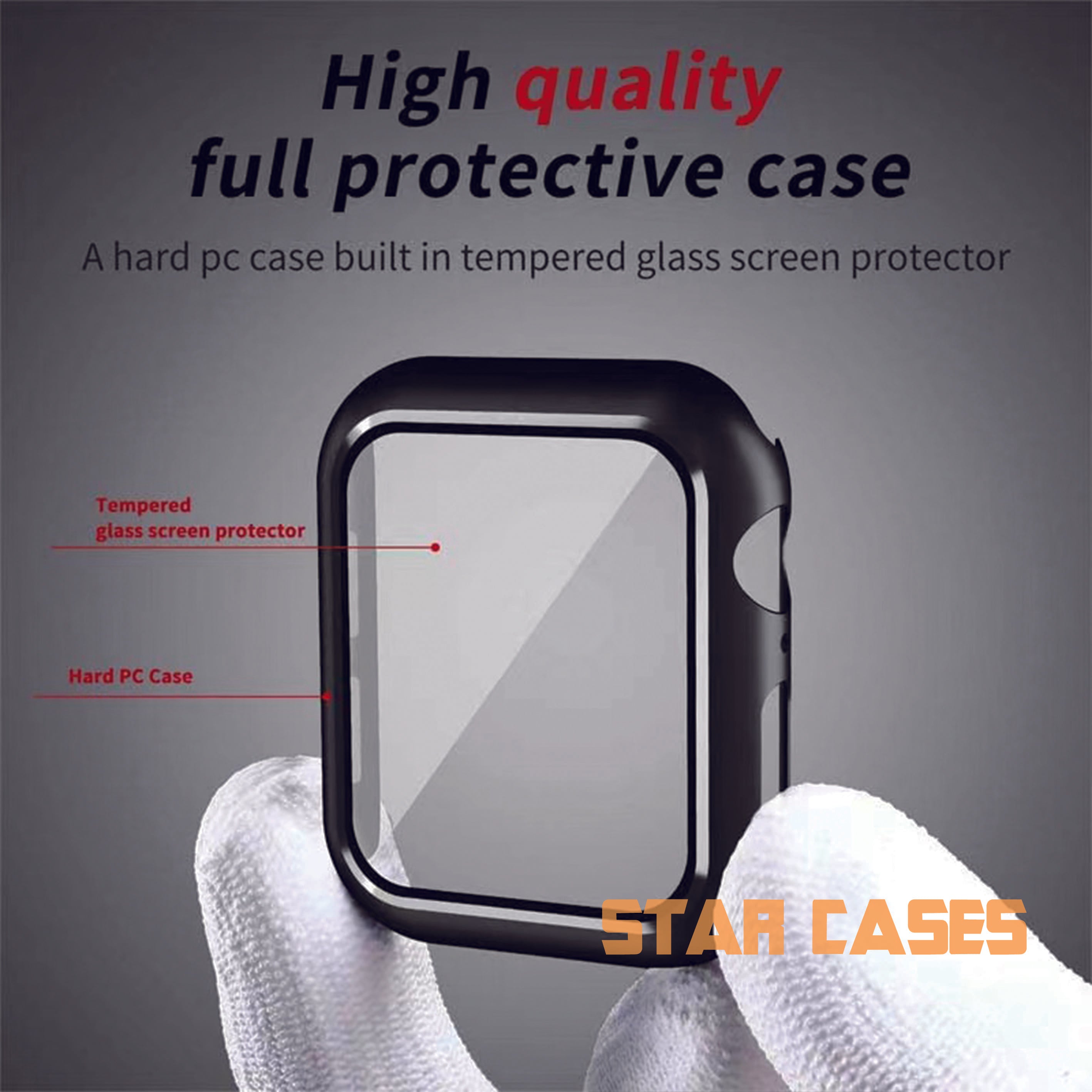 Apple Watch Tempered Glass+Hard PC Cover