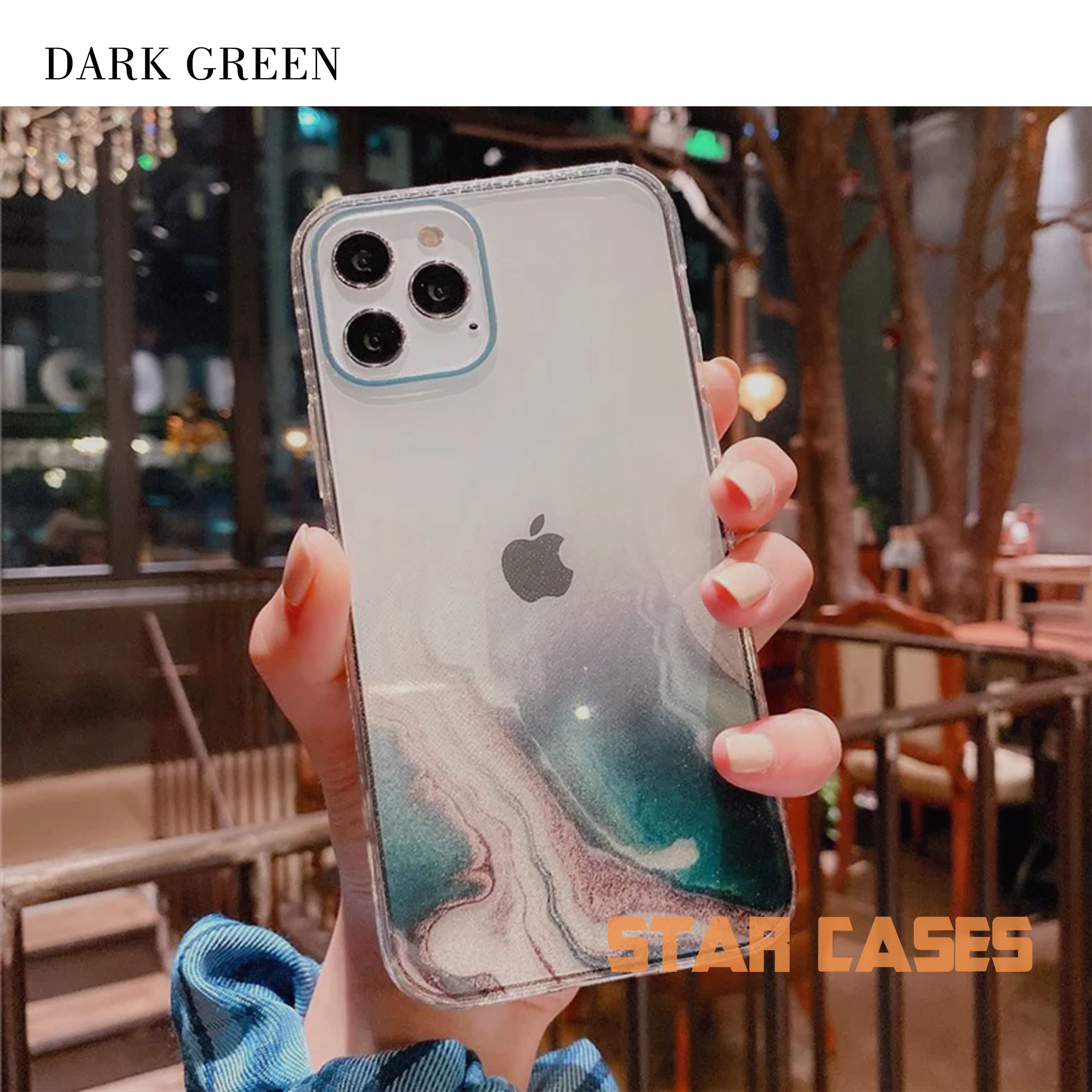 iPhone 11 Pro Max Clear Marble Glitter Case