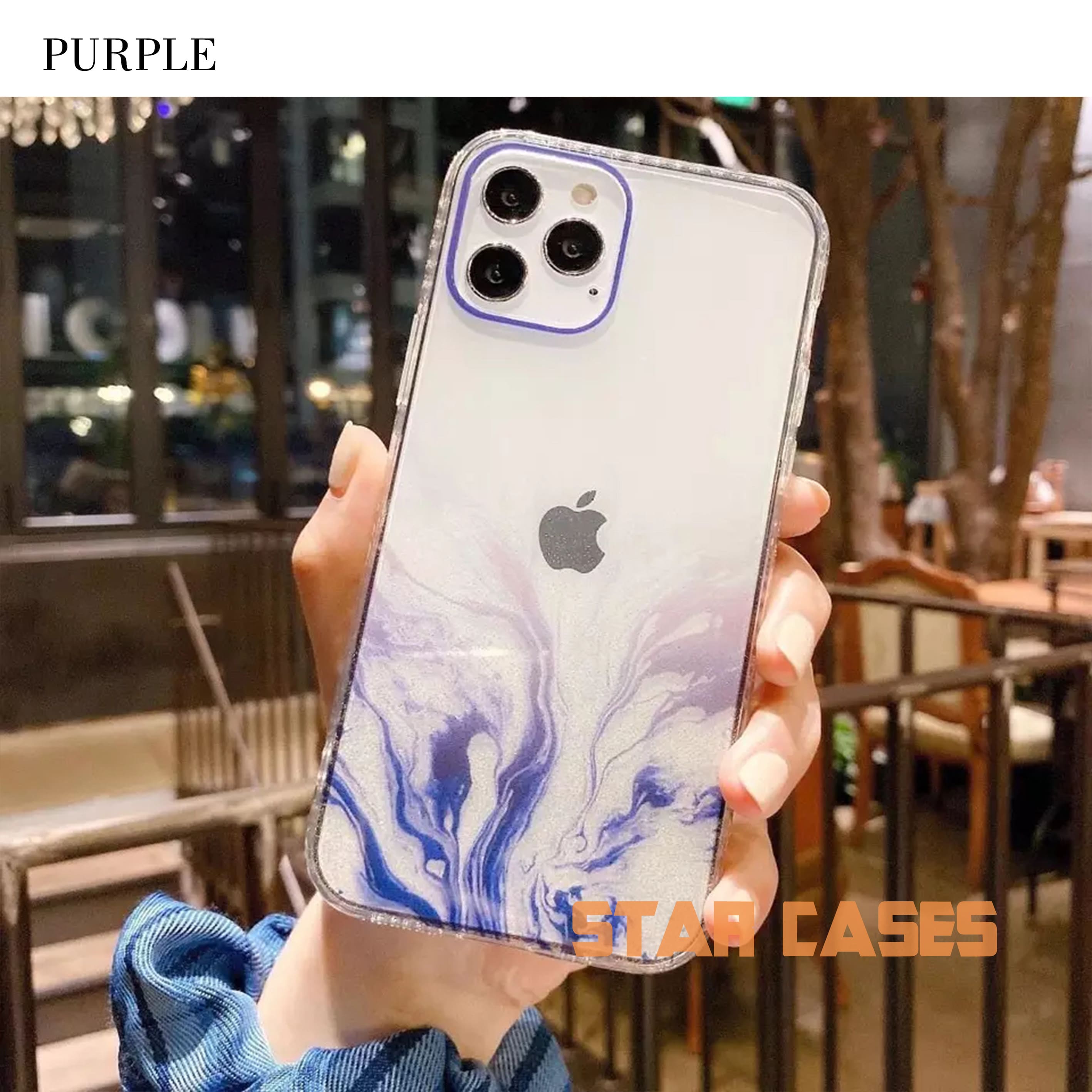 iPhone 11 Clear Marble Glitter Case