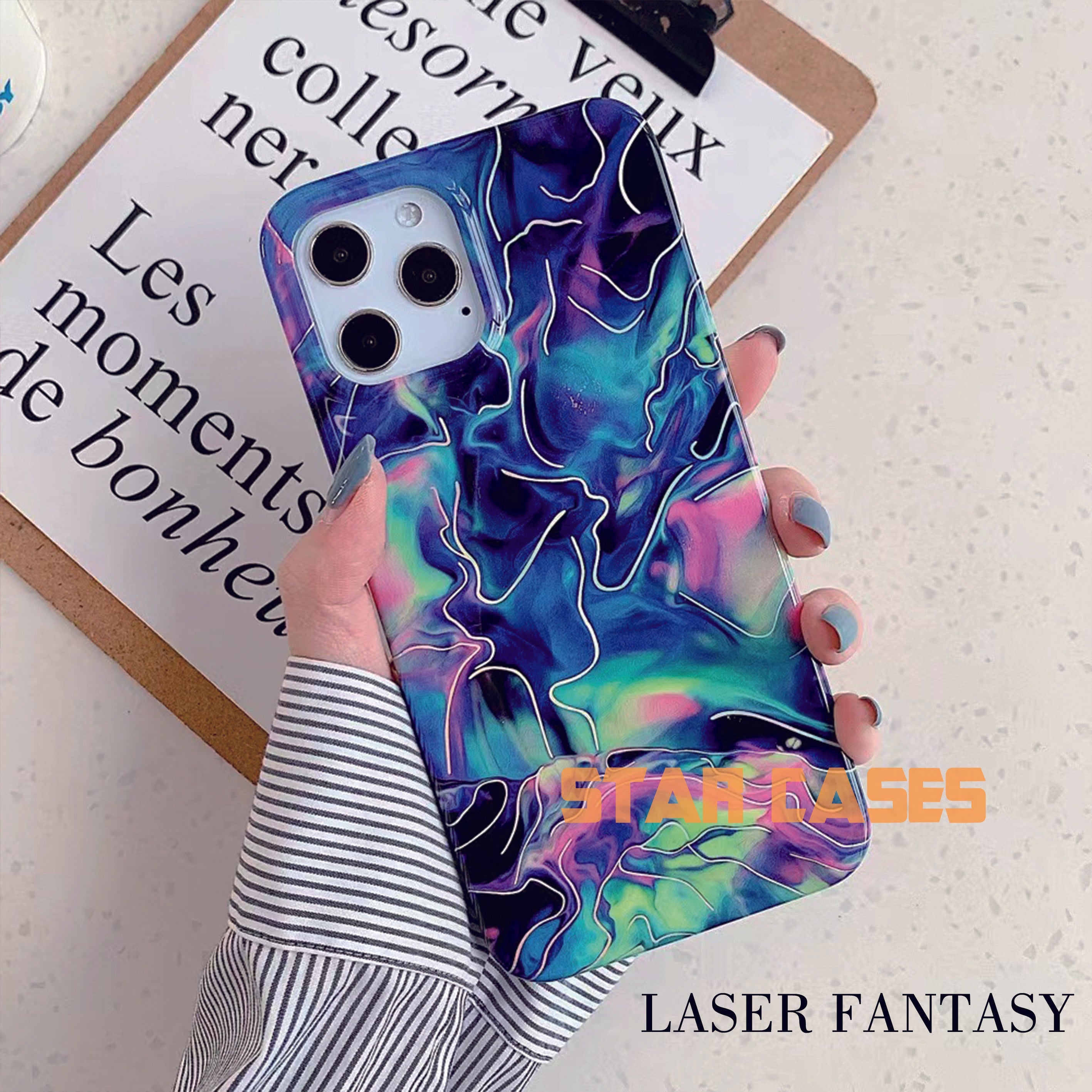 iPhone 14 Laser Marble Soft Case