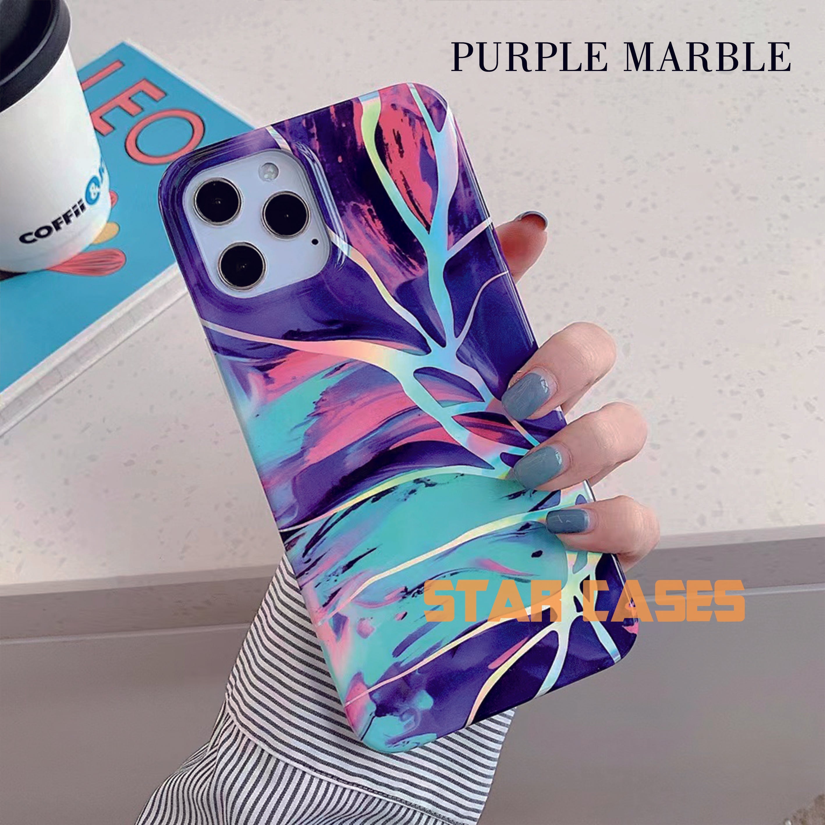 iPhone 14 Laser Marble Soft Case