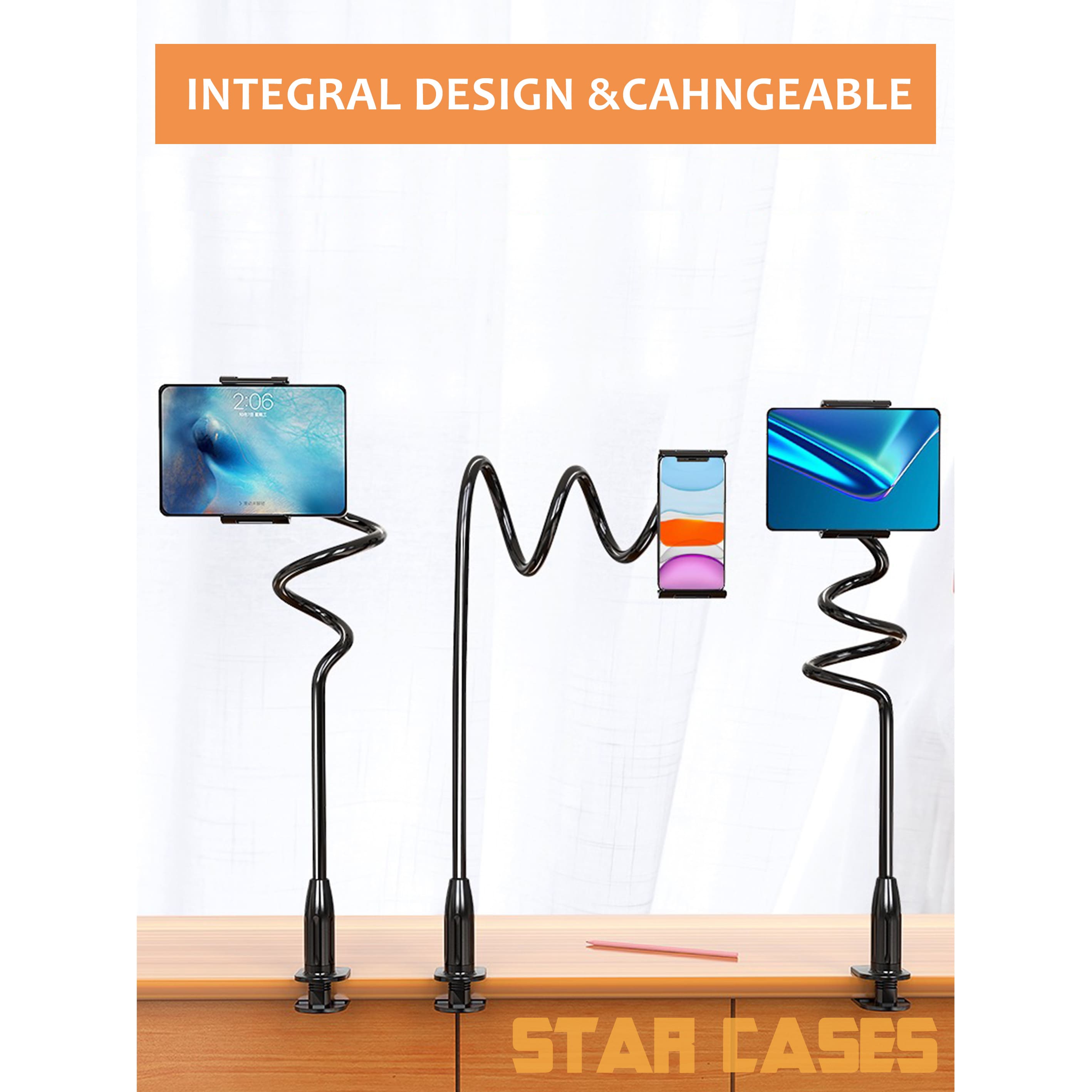 Universal Phone iPad Flexible 360° Clip Mount Stand Holder