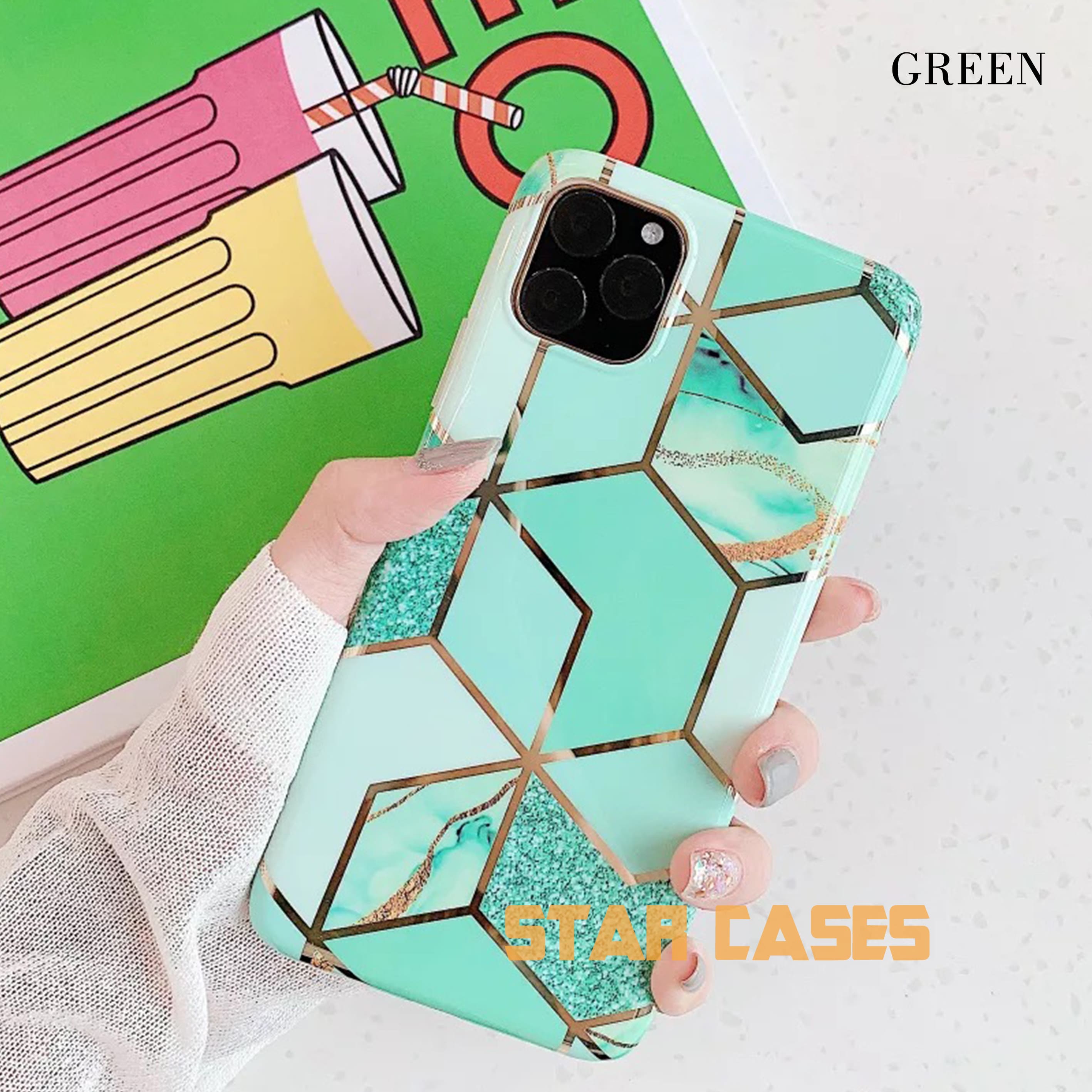 iPhone 14 Marble Diamond Soft Case