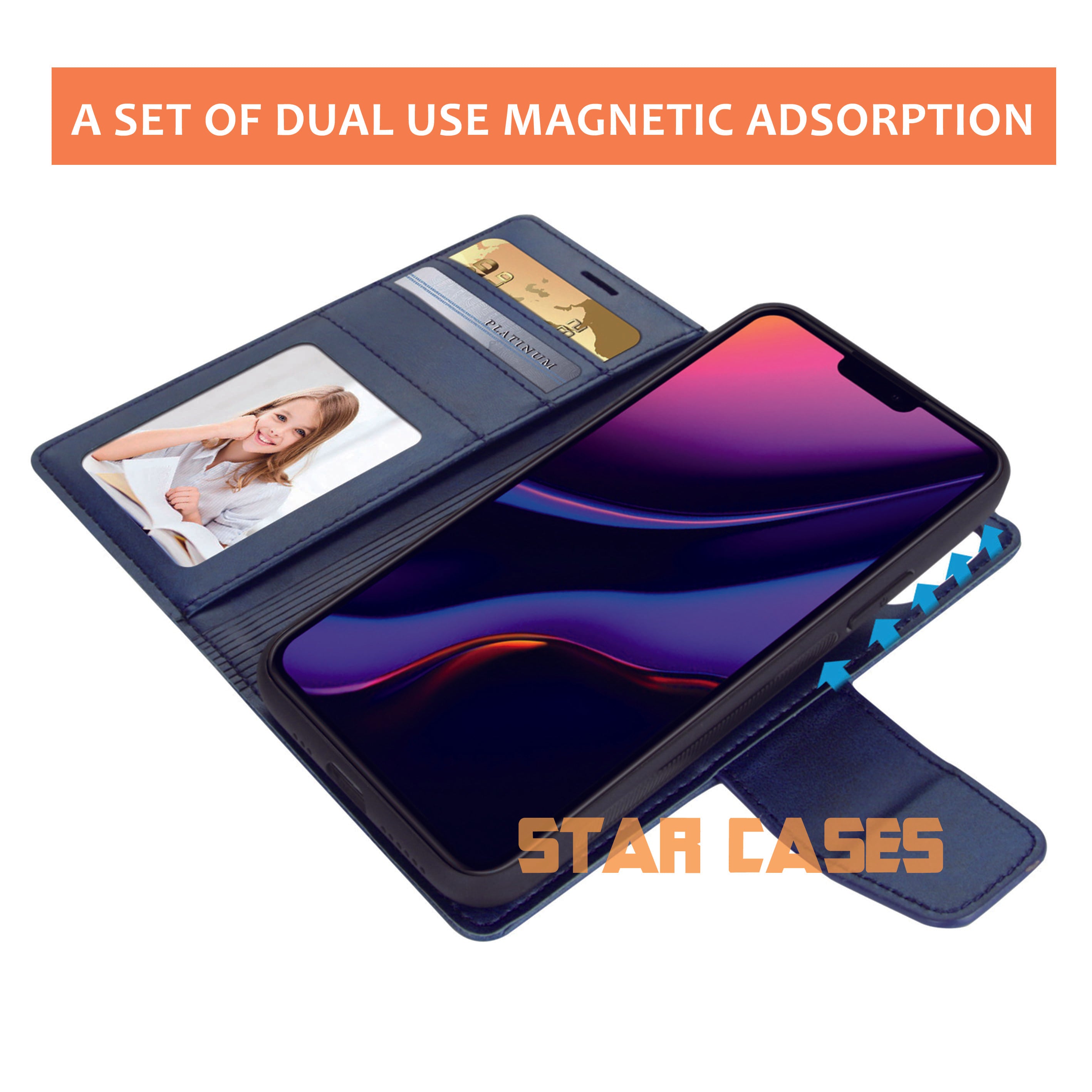 iPhone Xs Max Hanman Magnet Leather Flip Cover