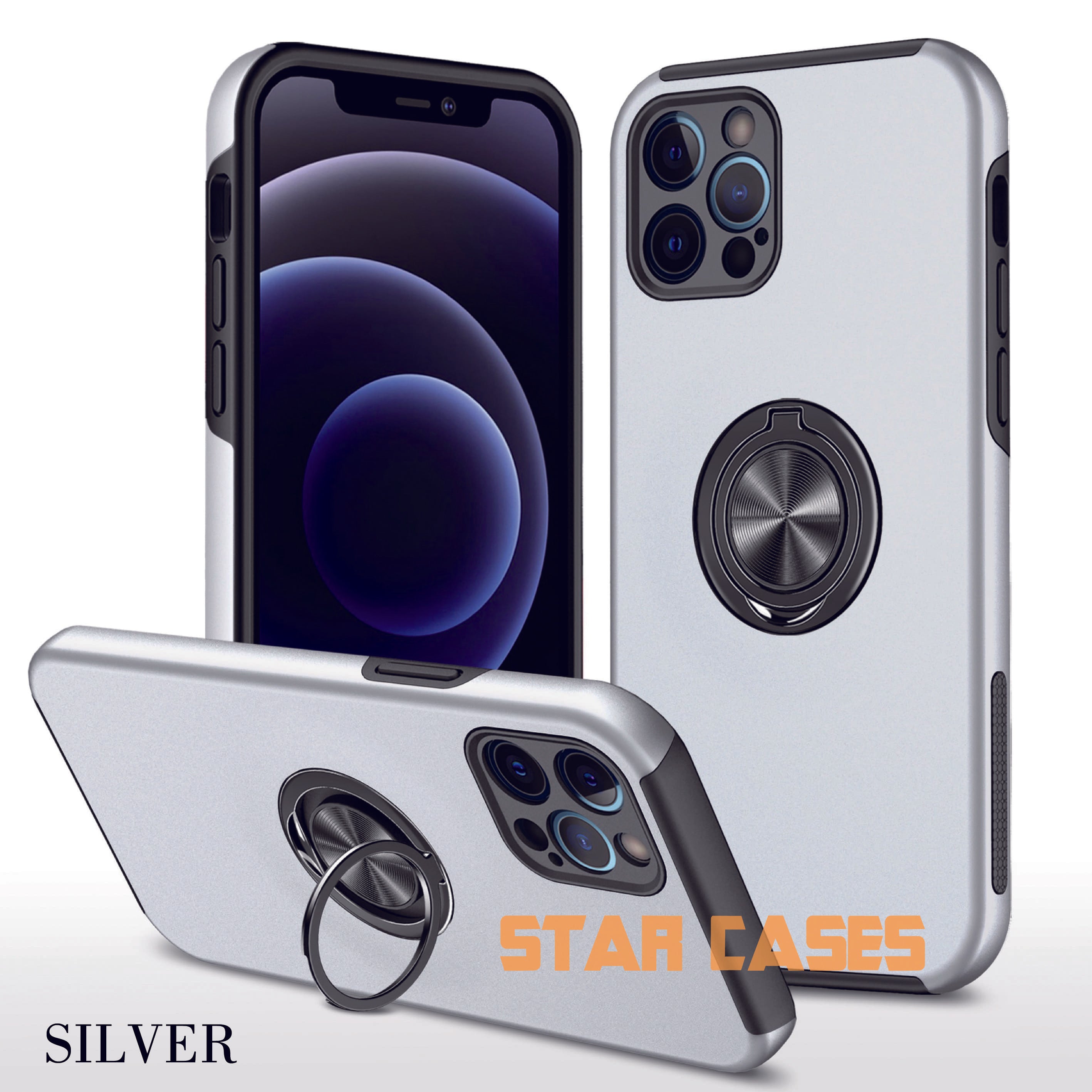 iPhone 15 Plus Shockproof Magnetic Ring Holder Case