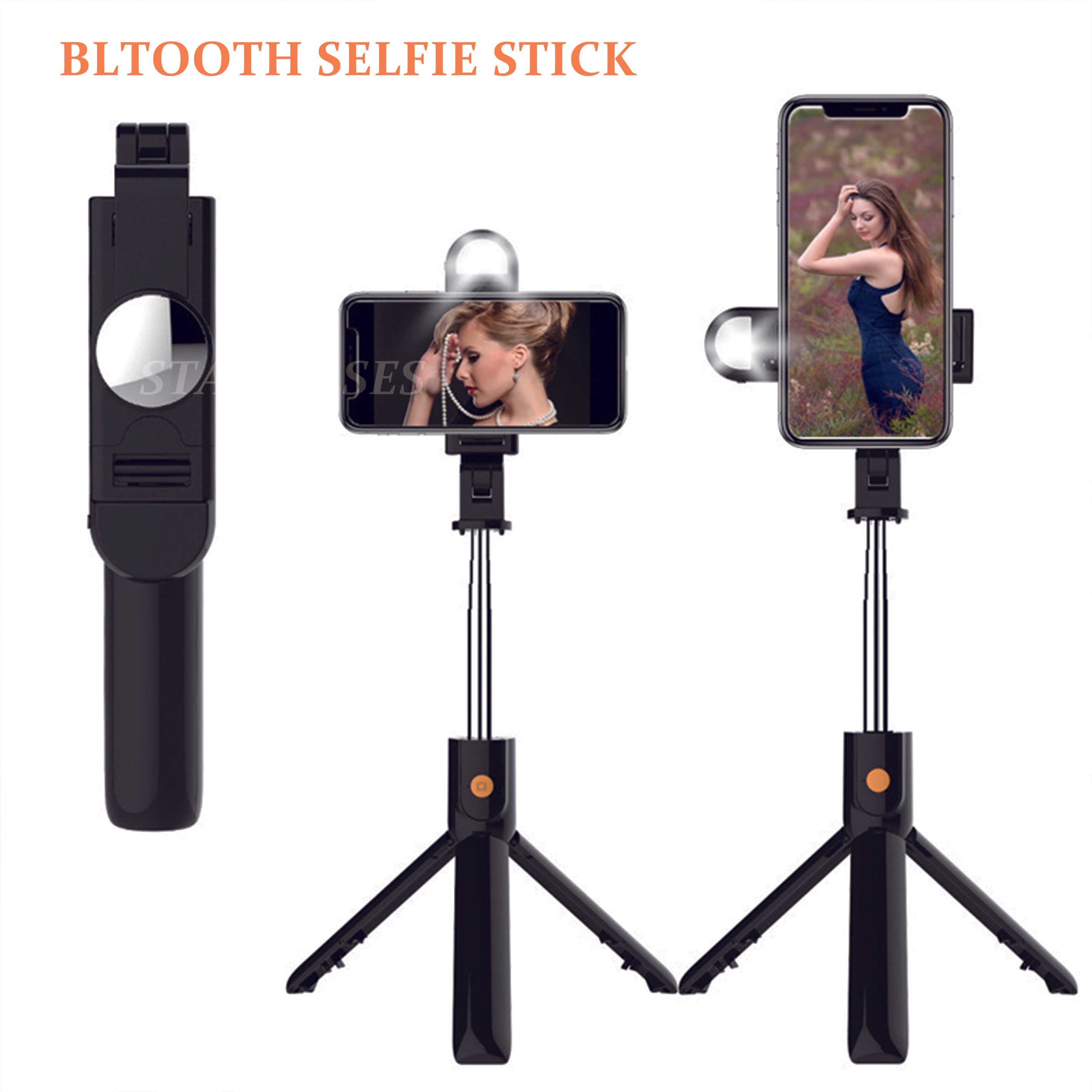 K10S (With Light) Unipod Bluetooth Selfie Stick Tripod