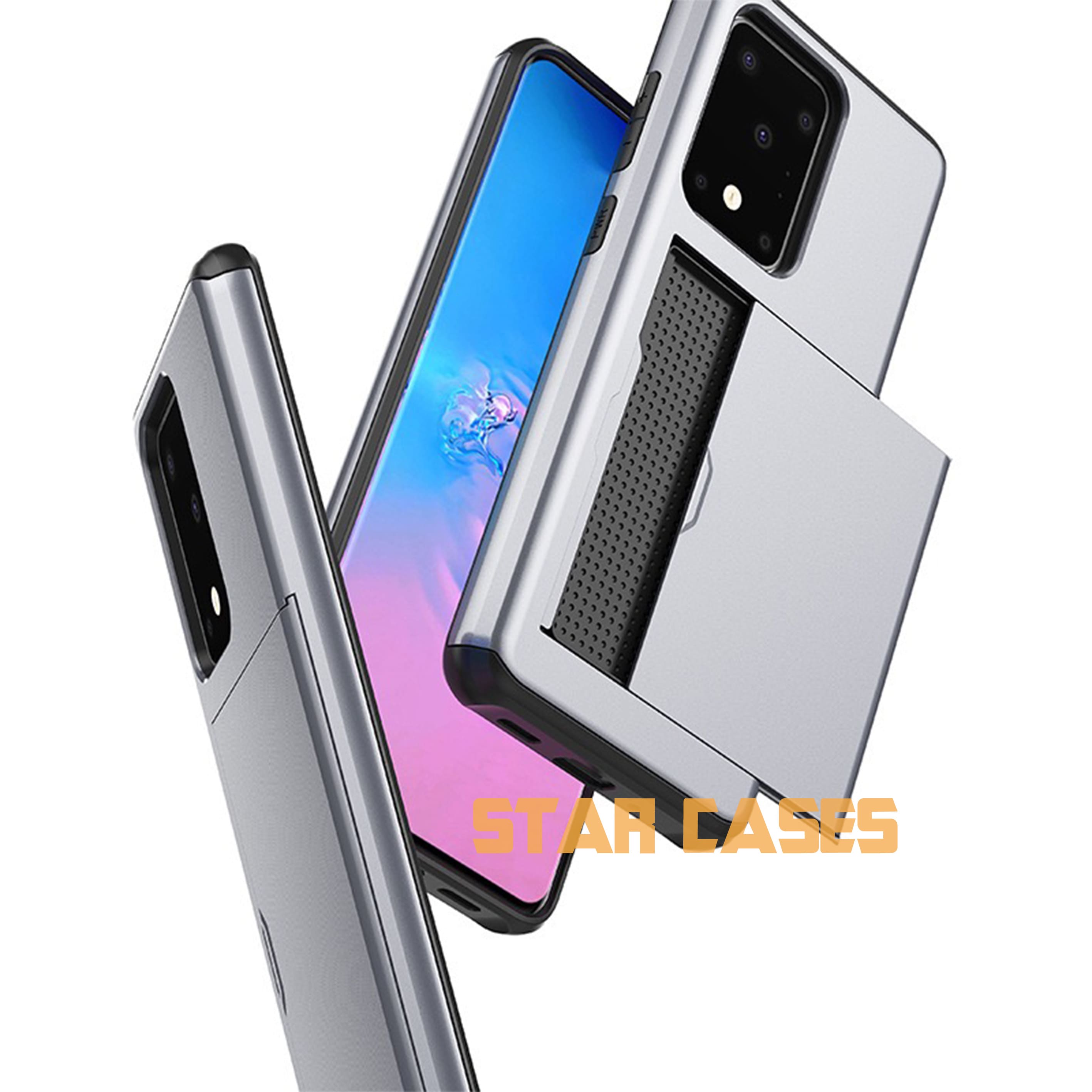 Samsung S10 Plus Heavy Duty Back Slide Card Case