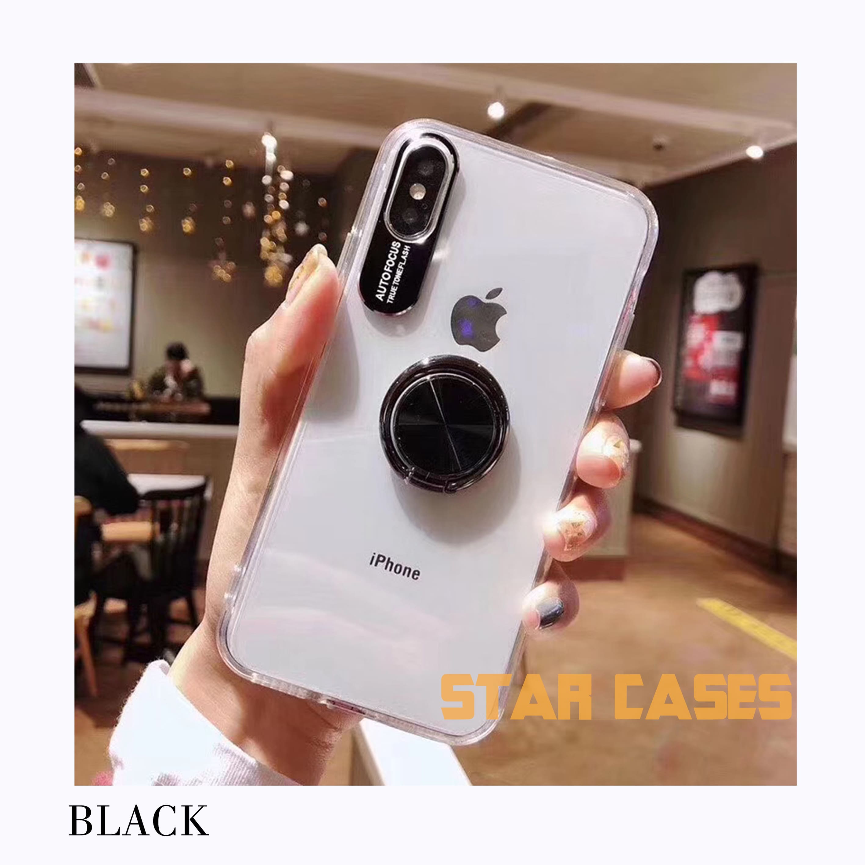 iPhone XR Clear Ring Holder Hard Case