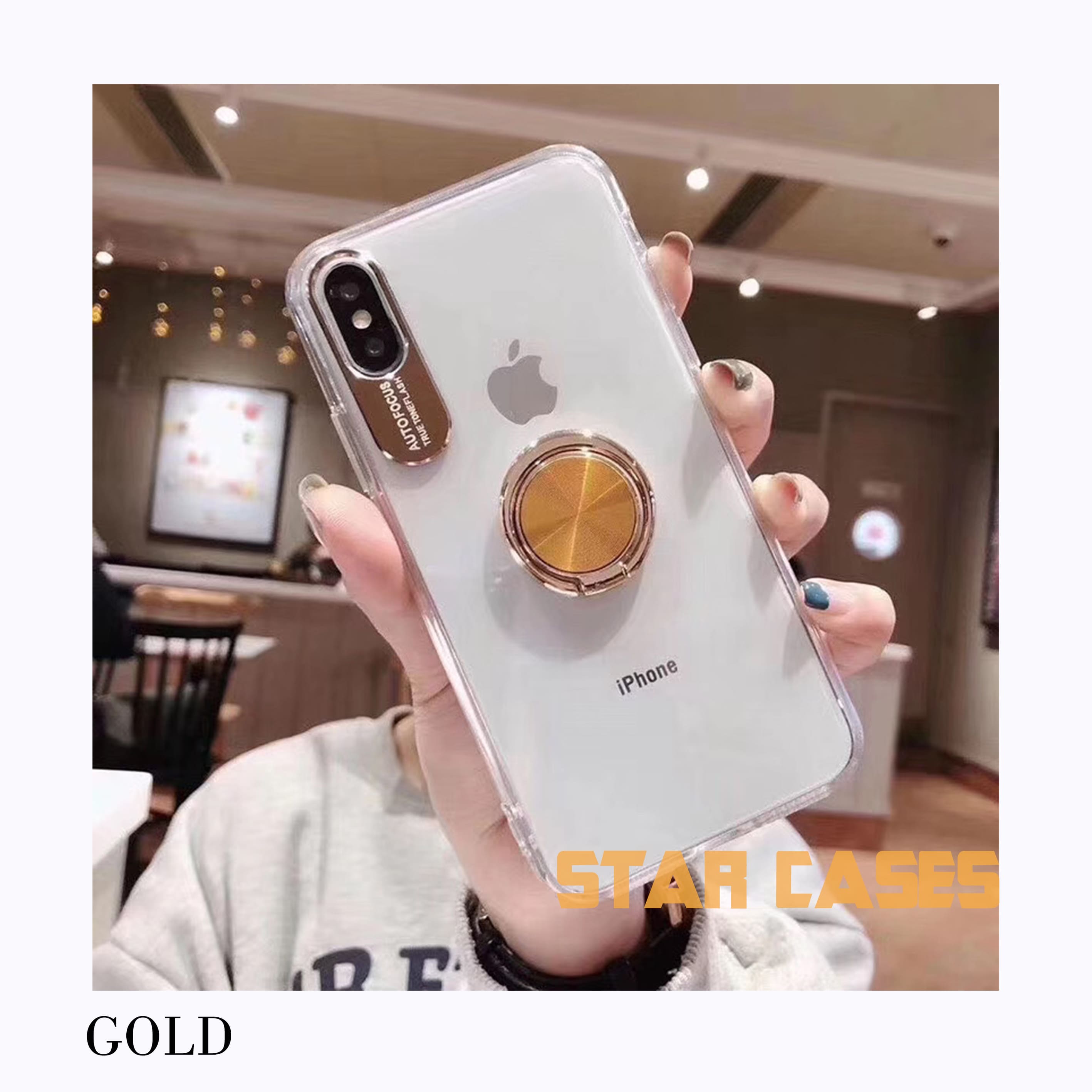 iPhone X&XS Clear Ring Holder Hard Case