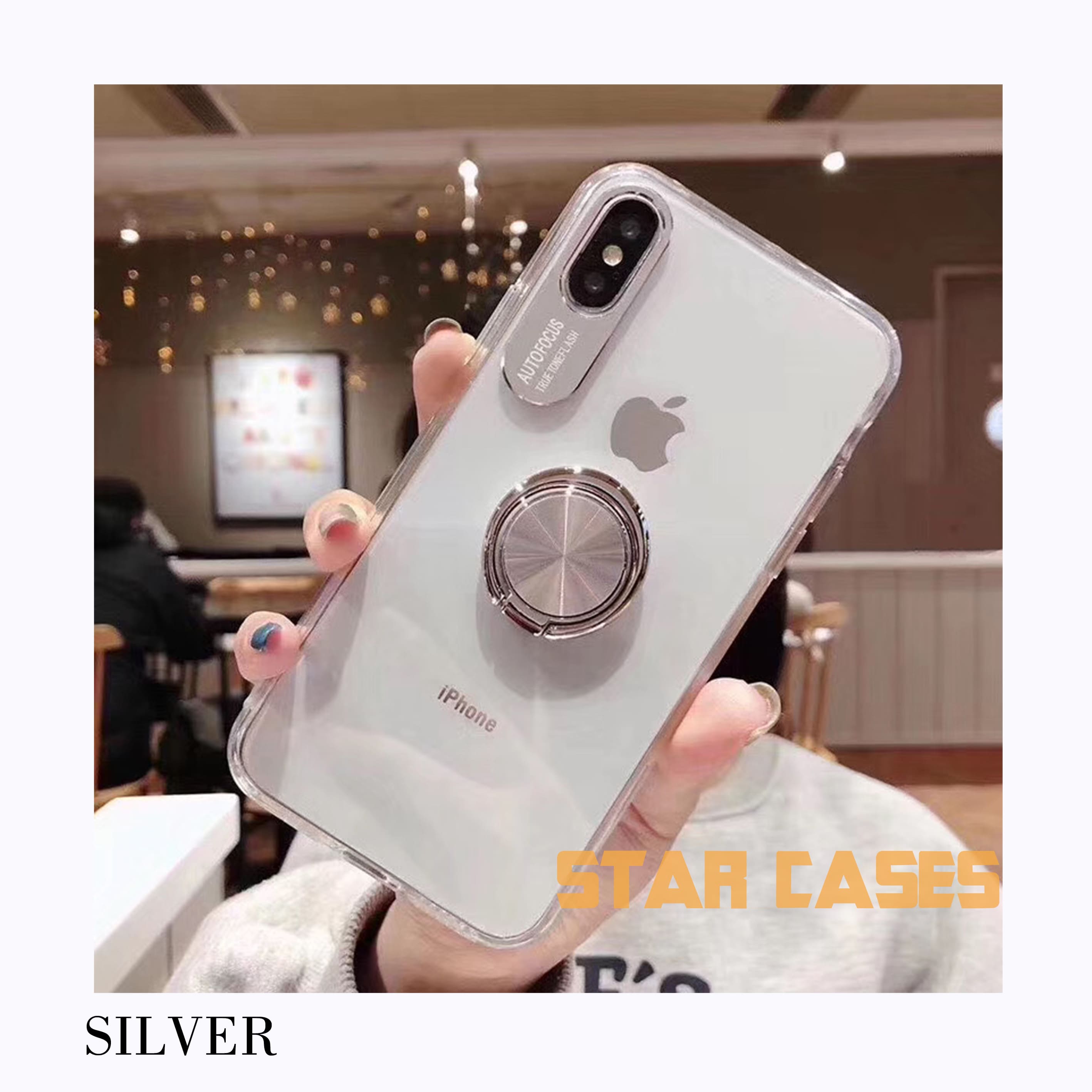 iPhone 11 Clear Ring Holder Hard Case