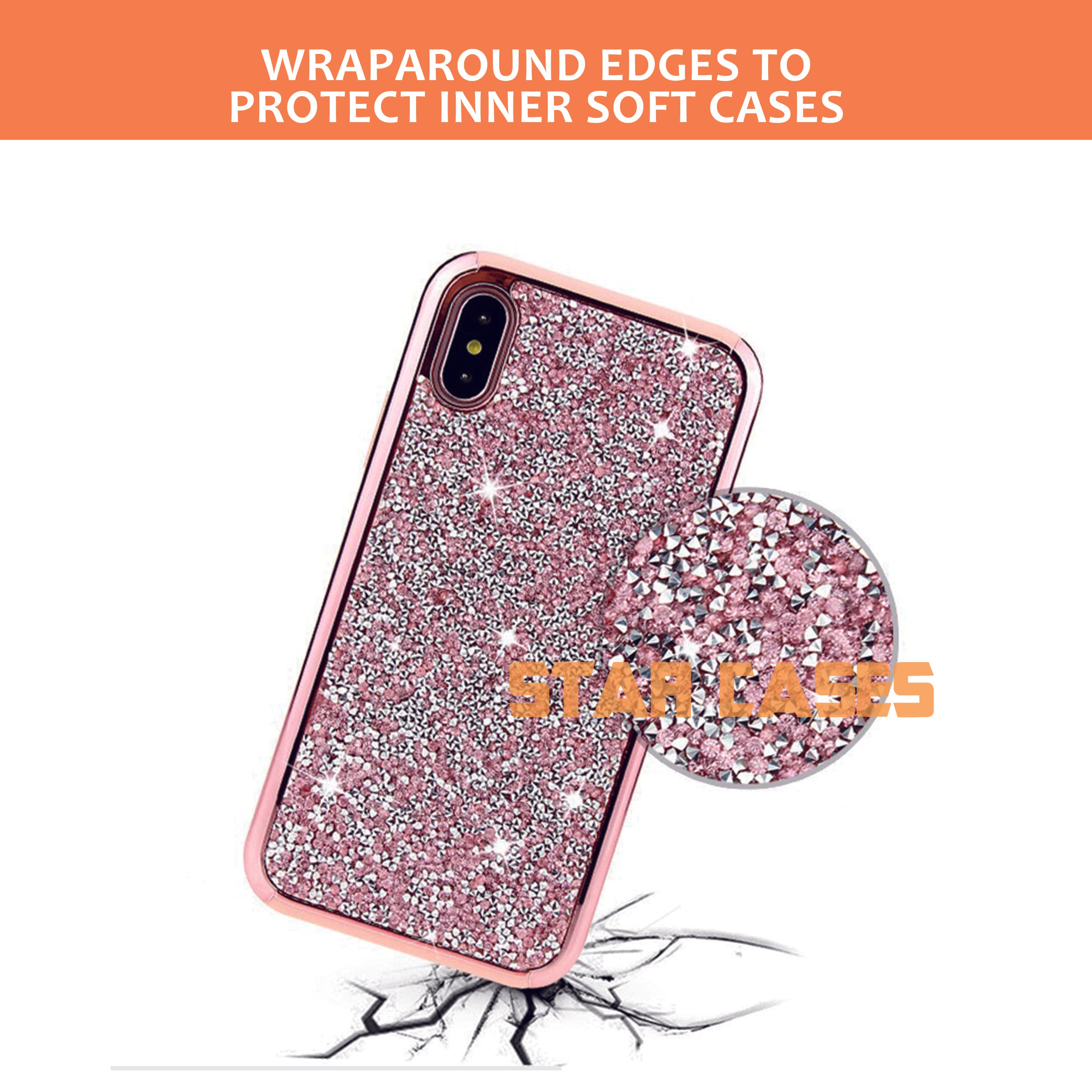 iPhone 15 Sparkling Diamond Shockproof Hard Case