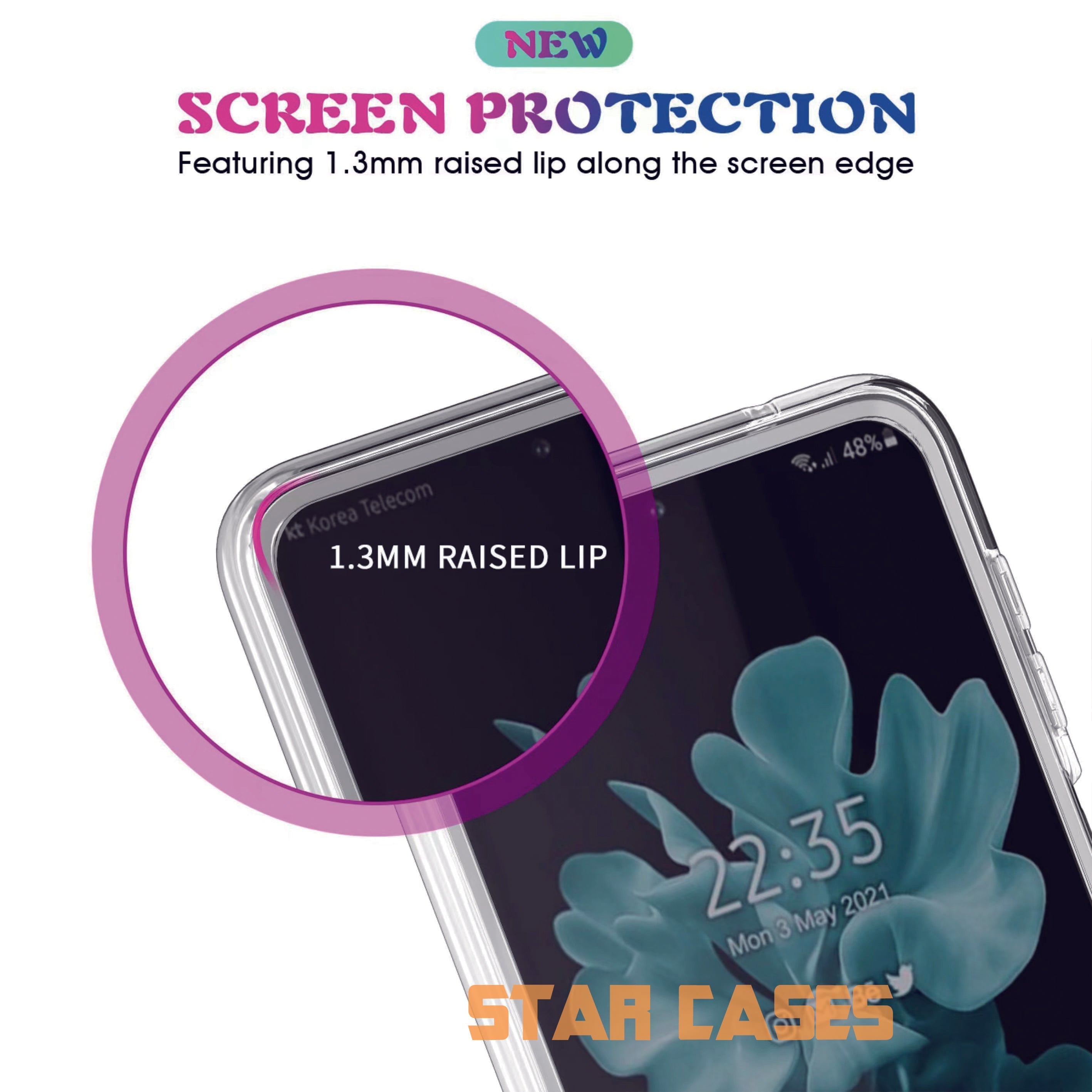 Samsung Galaxy Z Flip 5 Heavy Duty Slim Clear Case