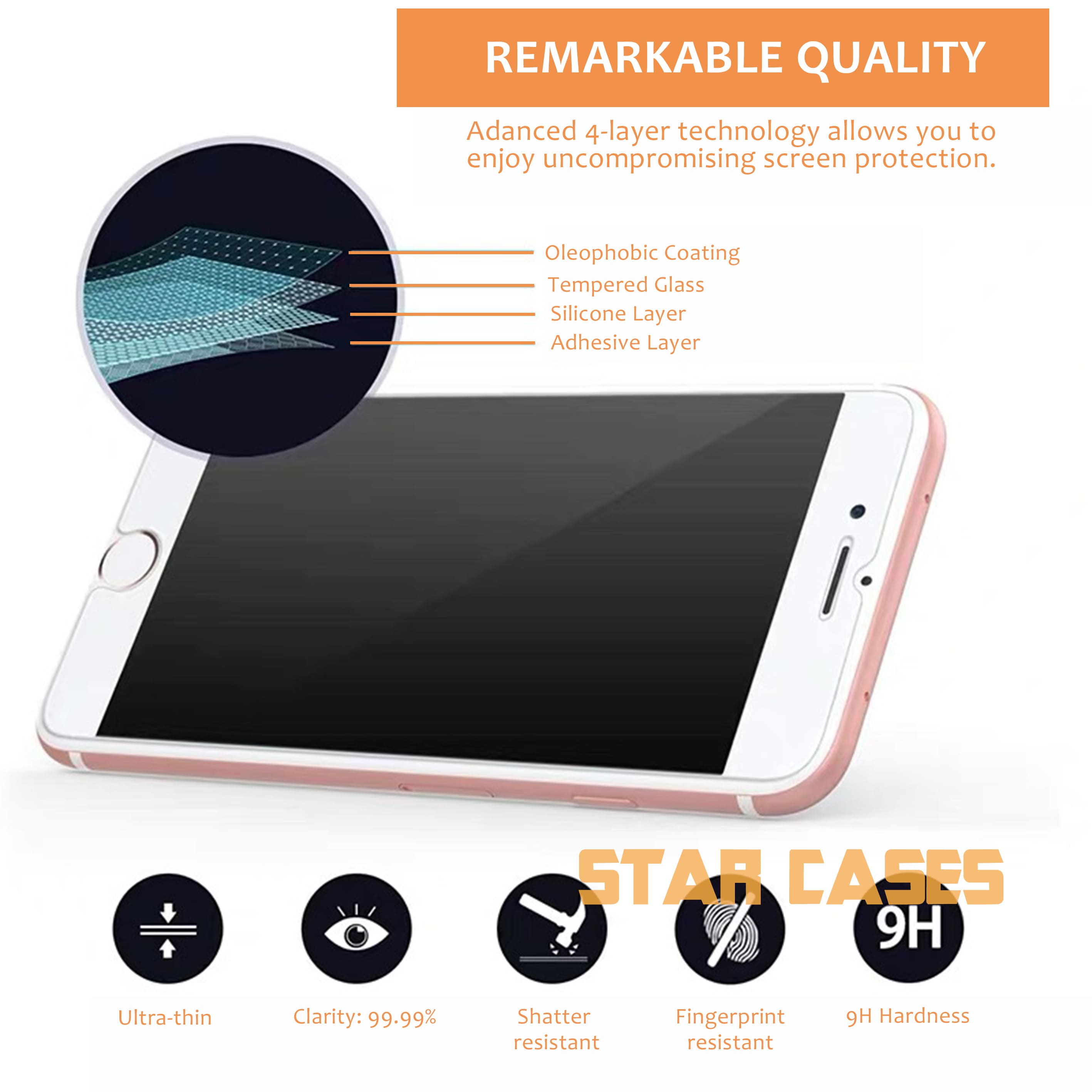 iPhone Front Tempered Glass Screen Protector