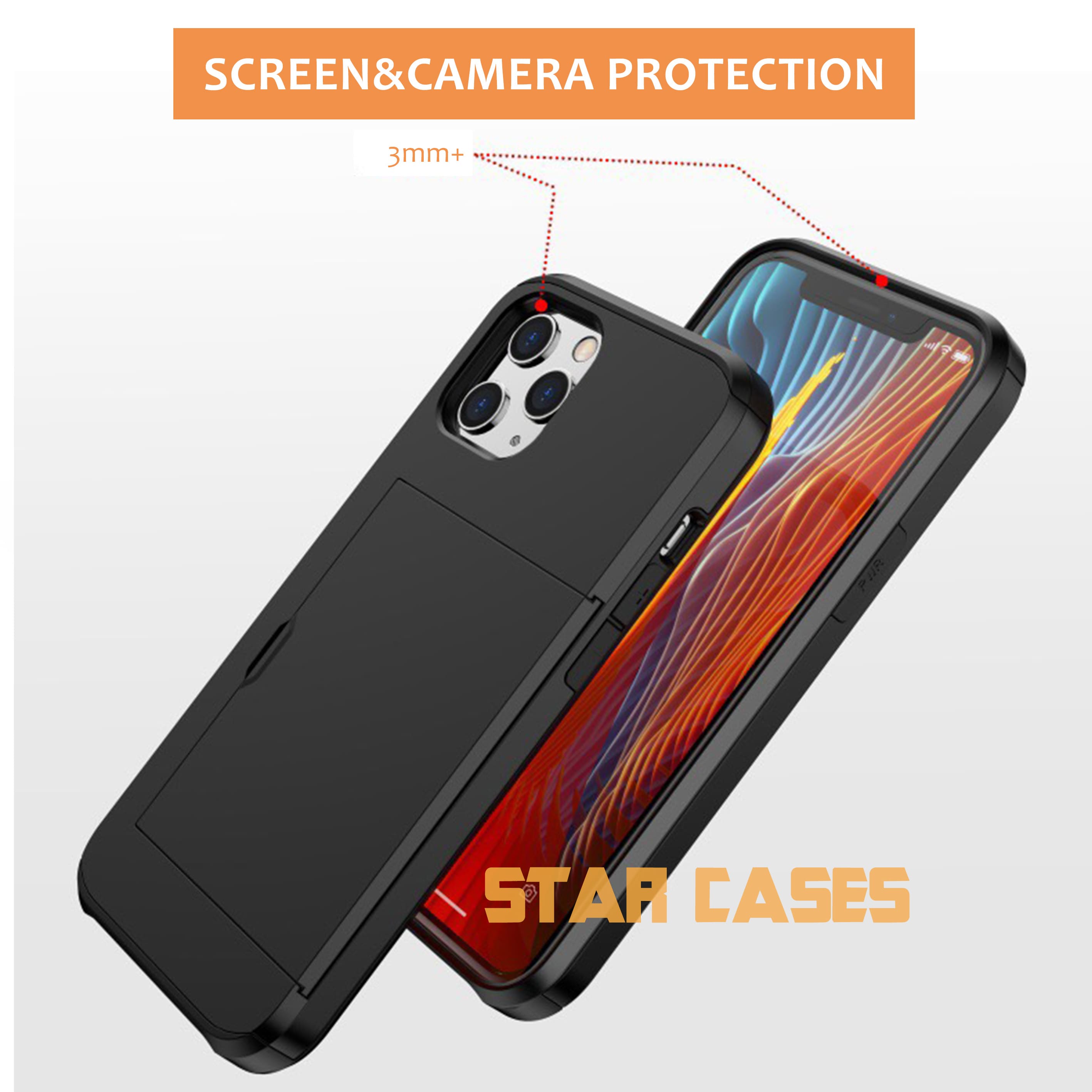 iPhone Xs Max Heavy Duty Back Slide Card Case