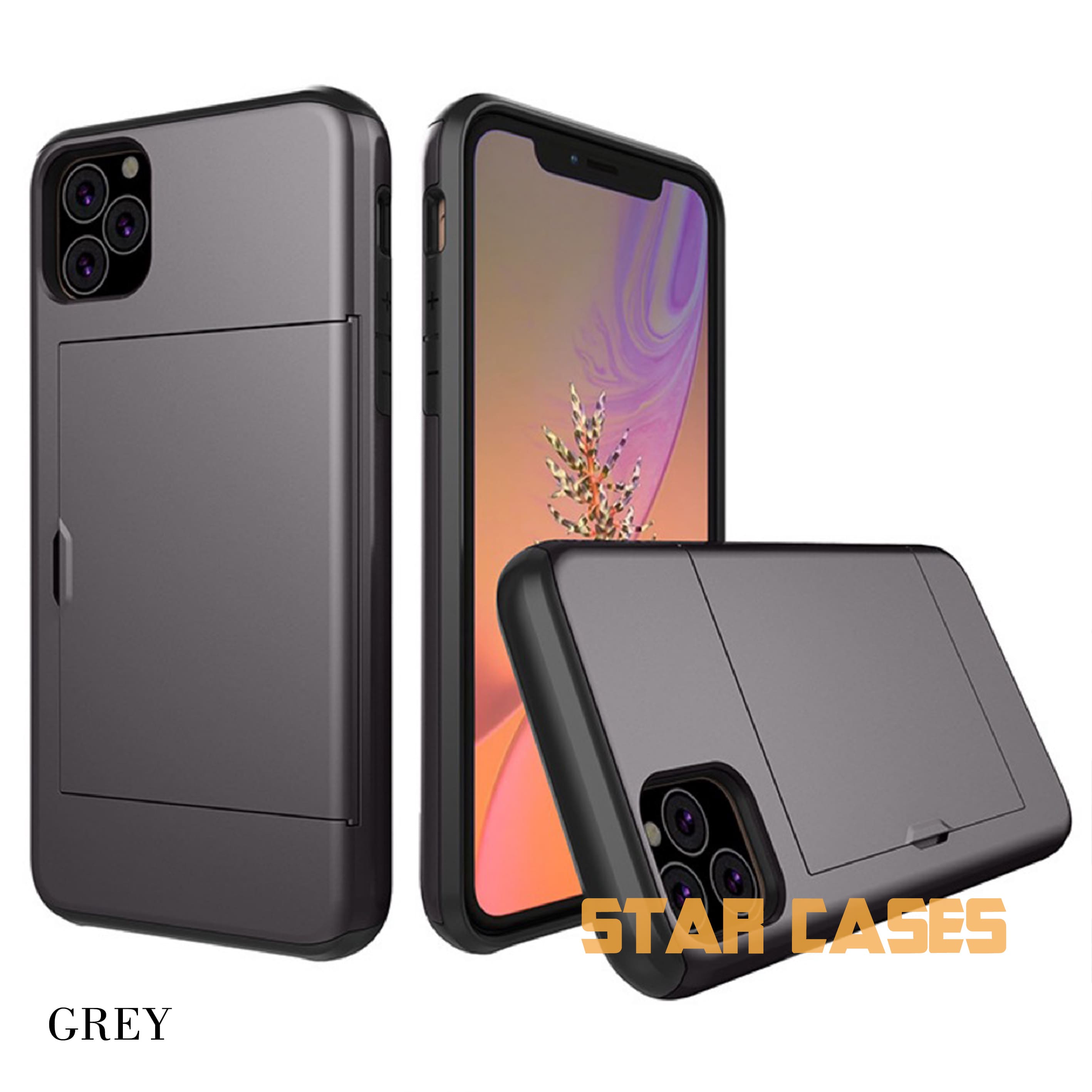 iPhone XR Heavy Duty Back Slide Card Case