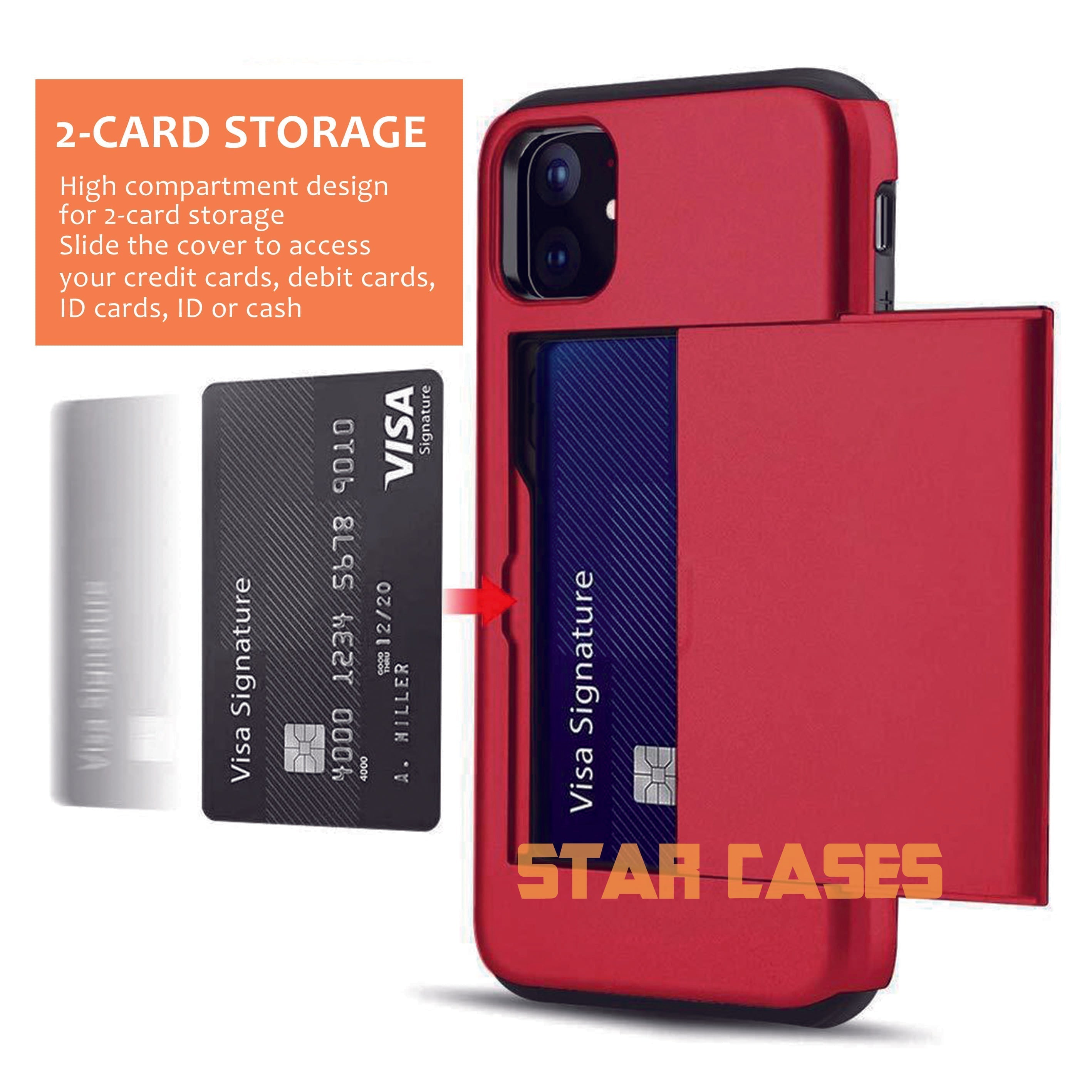 iPhone Xs Max Heavy Duty Back Slide Card Case