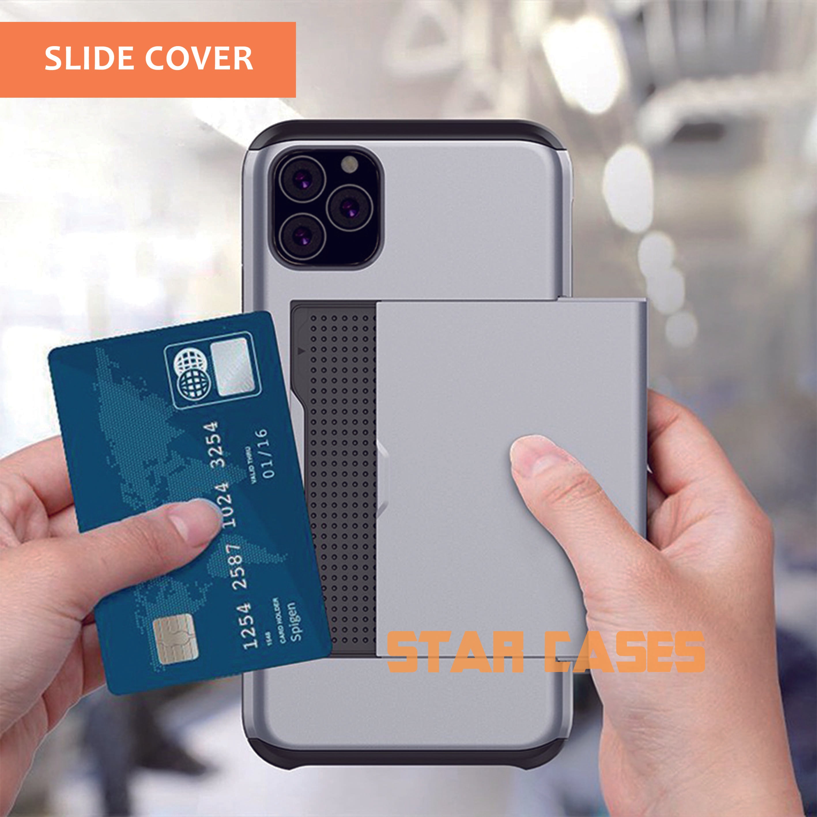 iPhone X/Xs Heavy Duty Back Slide Card Case