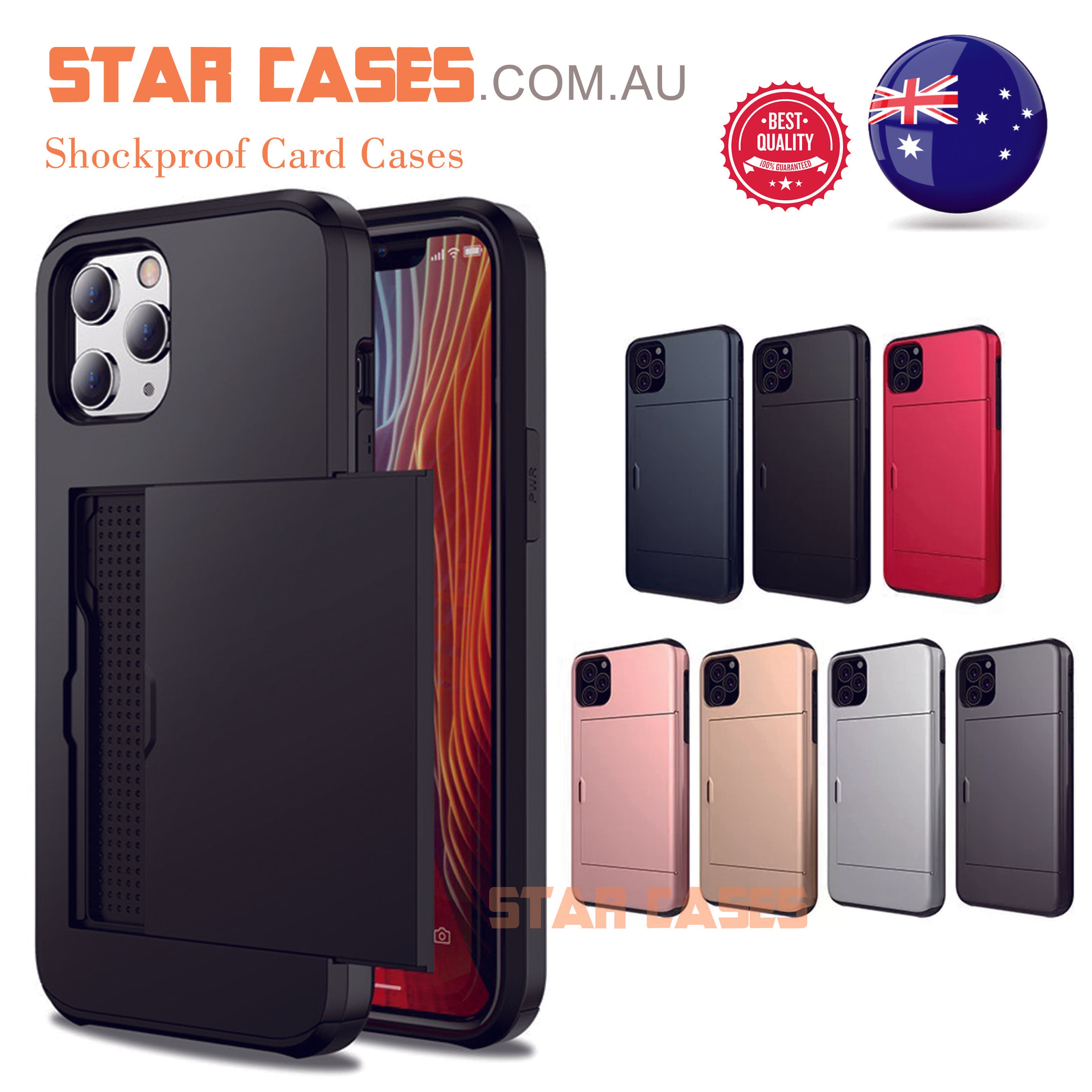 iPhone X/Xs Heavy Duty Back Slide Card Case