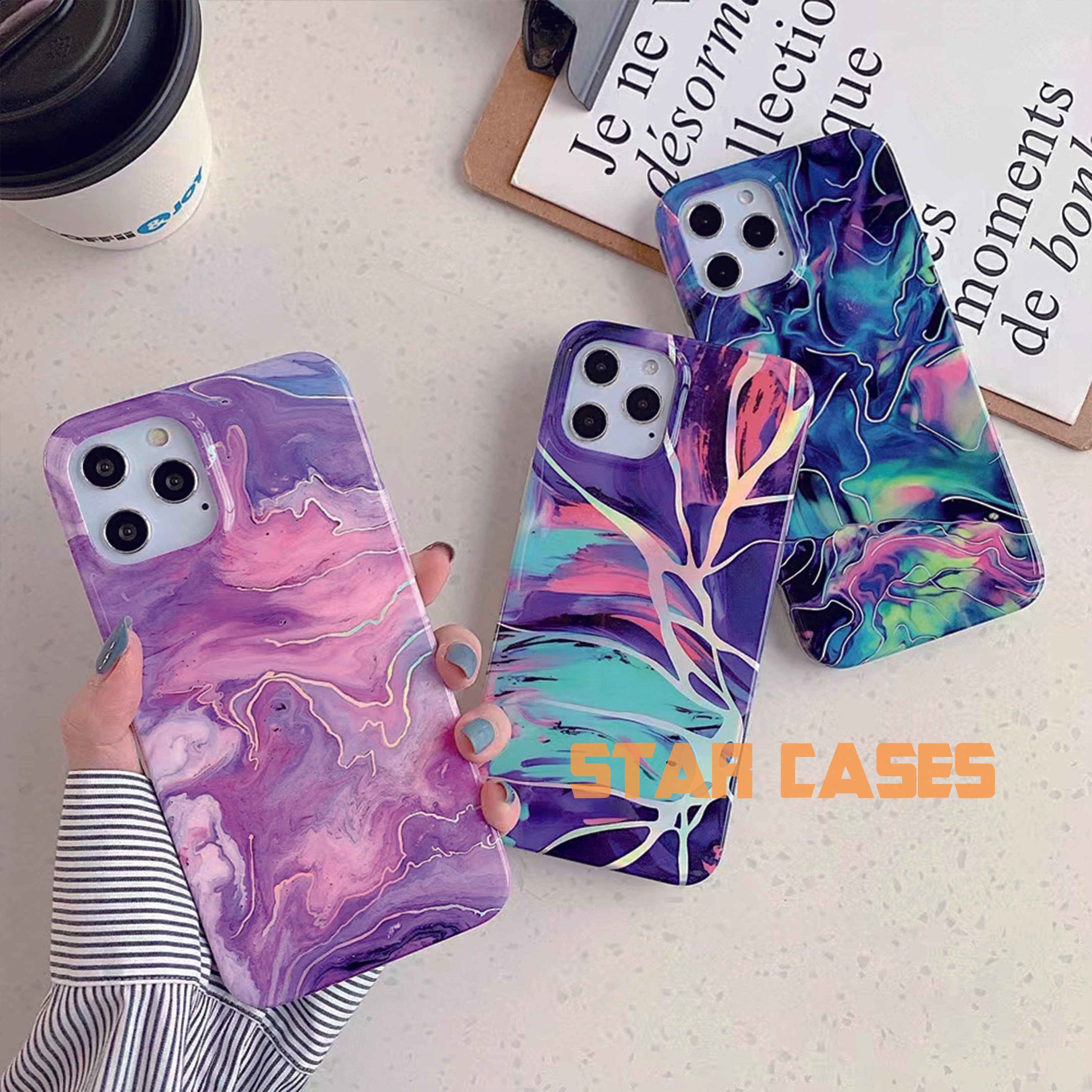 iPhone 14 Laser Marble Soft Case