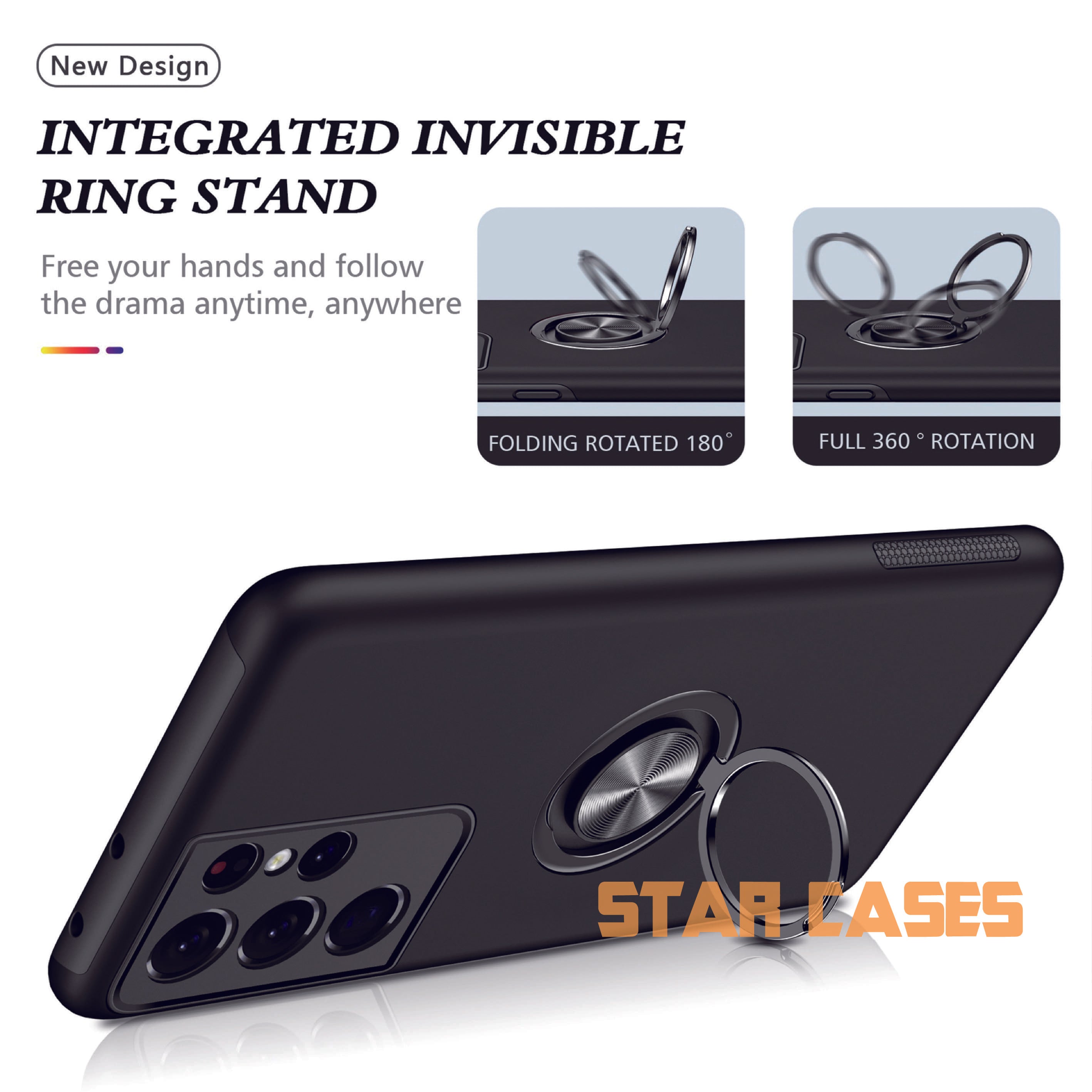 Samsung A13 5G Series Hybrid Magnetic Ring Holder Case