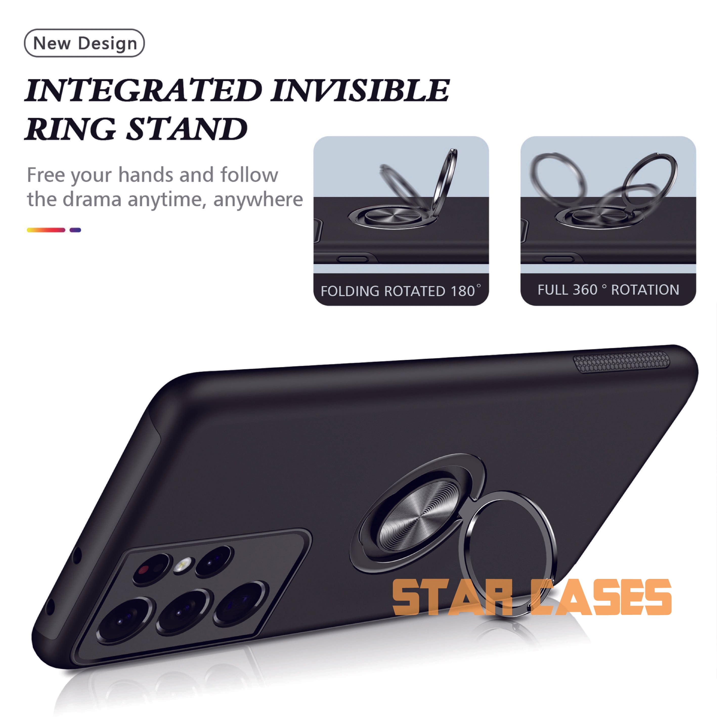 Samsung S23 Fe Shockproof Magnetic Ring Holder Case