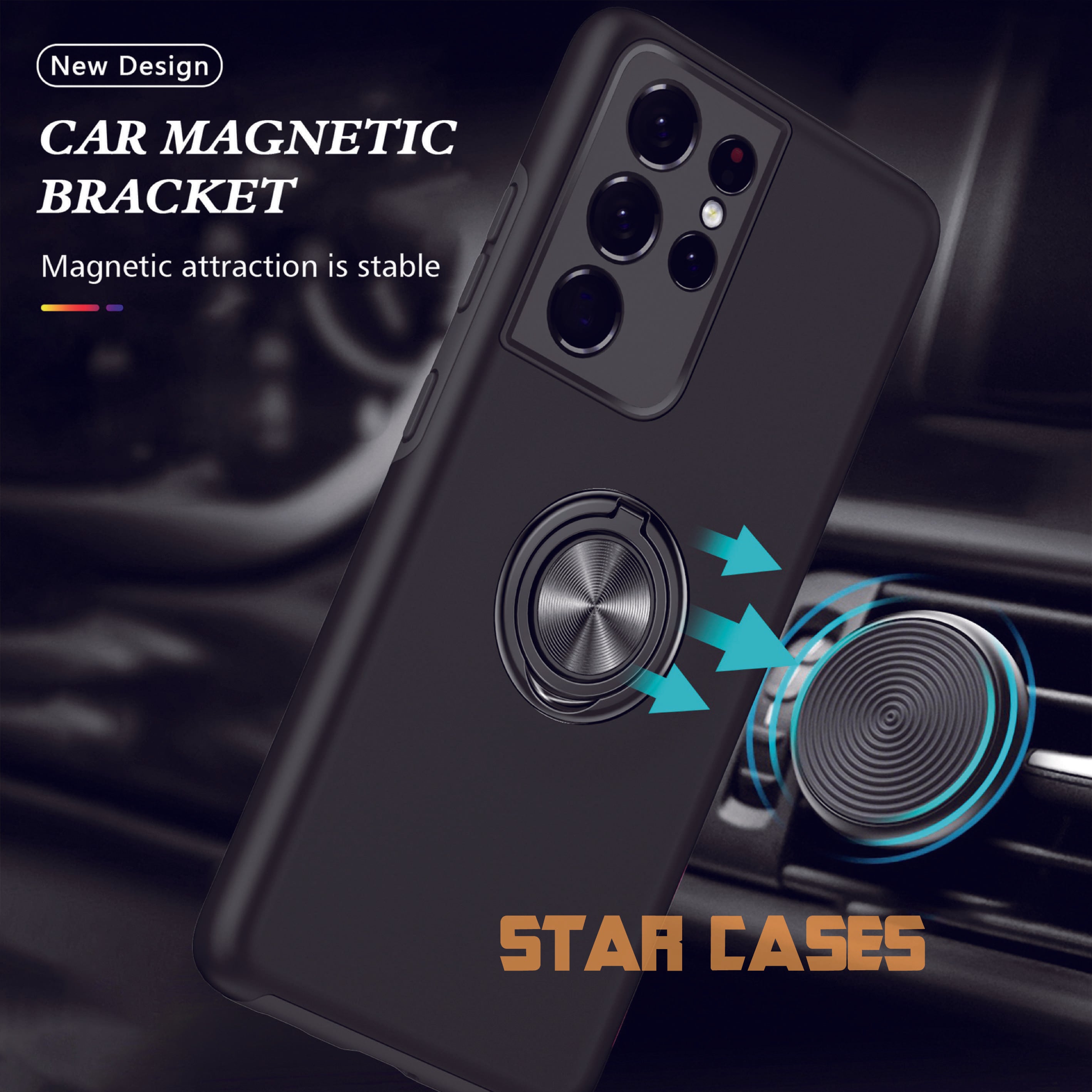 Samsung A15 Hybrid Magnetic Ring Holder Case