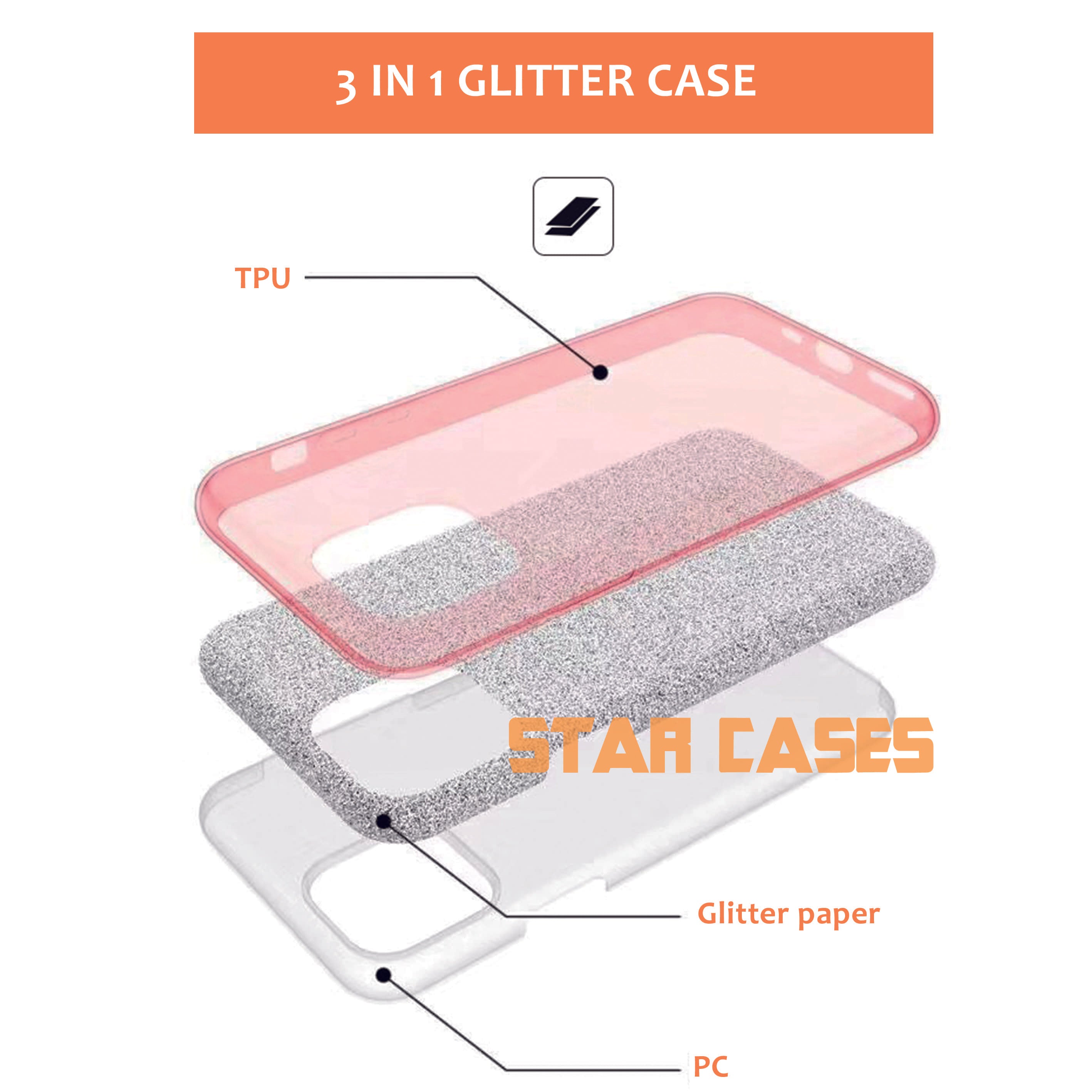 iPhone 15 Plus Glitter Sparkling Slim Case