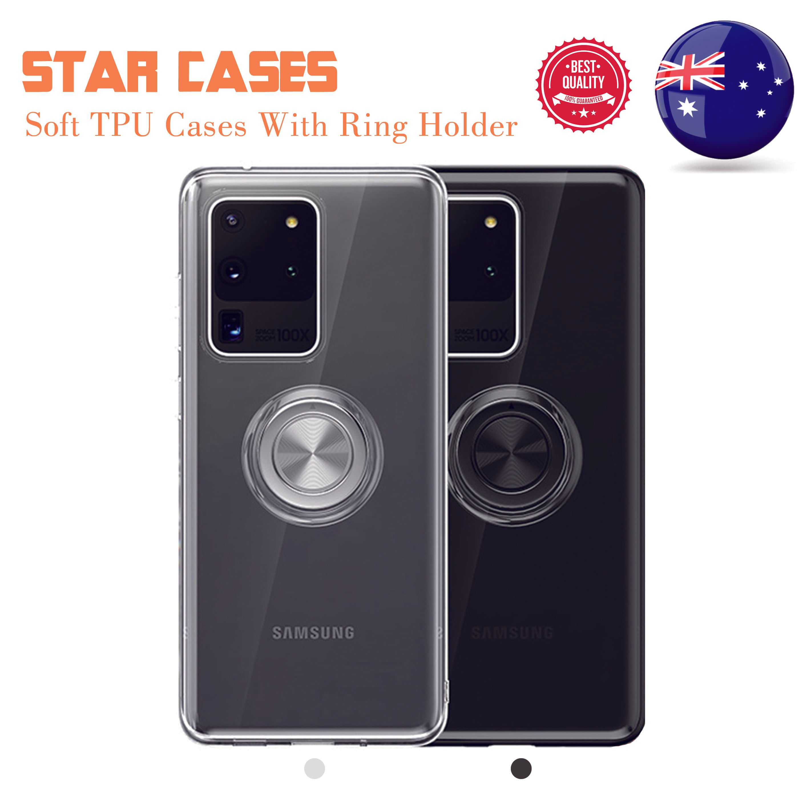 Samsung S10 Clear Ring Holder Soft Case