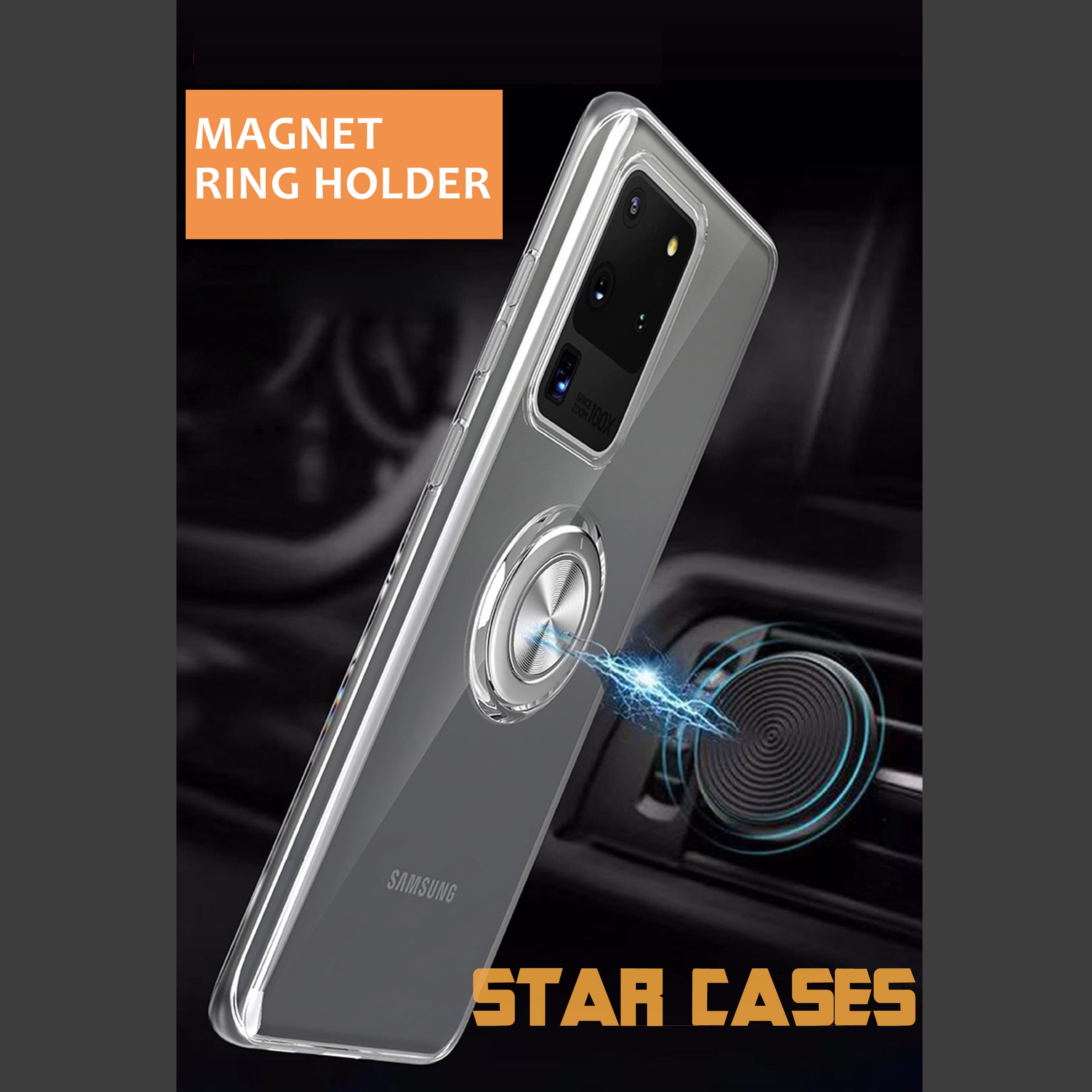 Samsung S10 Clear Ring Holder Soft Case