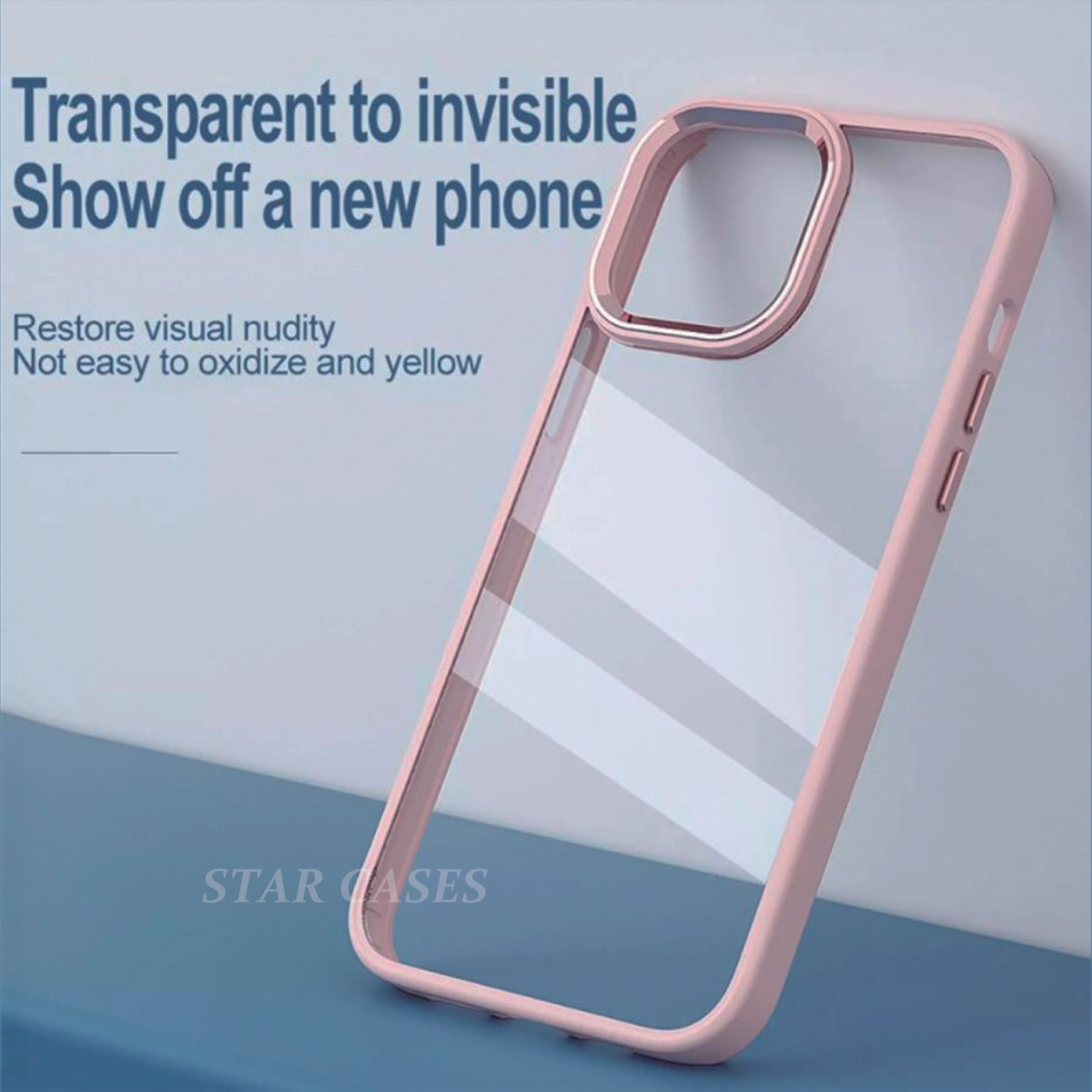 iPhone 14 Plus Hybrid Metal Camera Transparent Case
