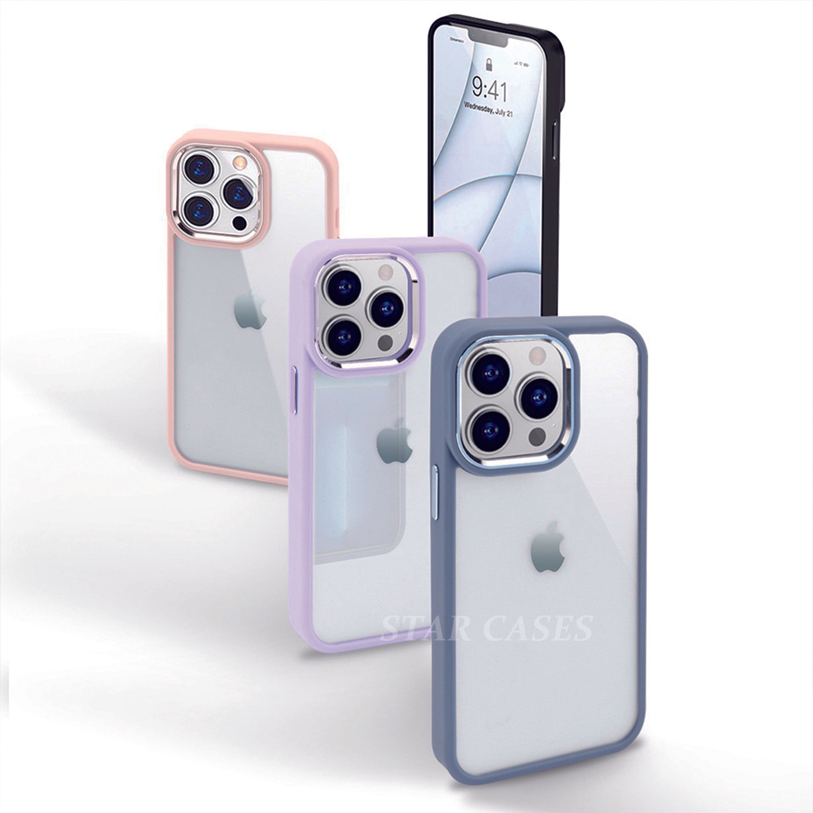 iPhone 13 Hybrid Metal Camera Transparent Case
