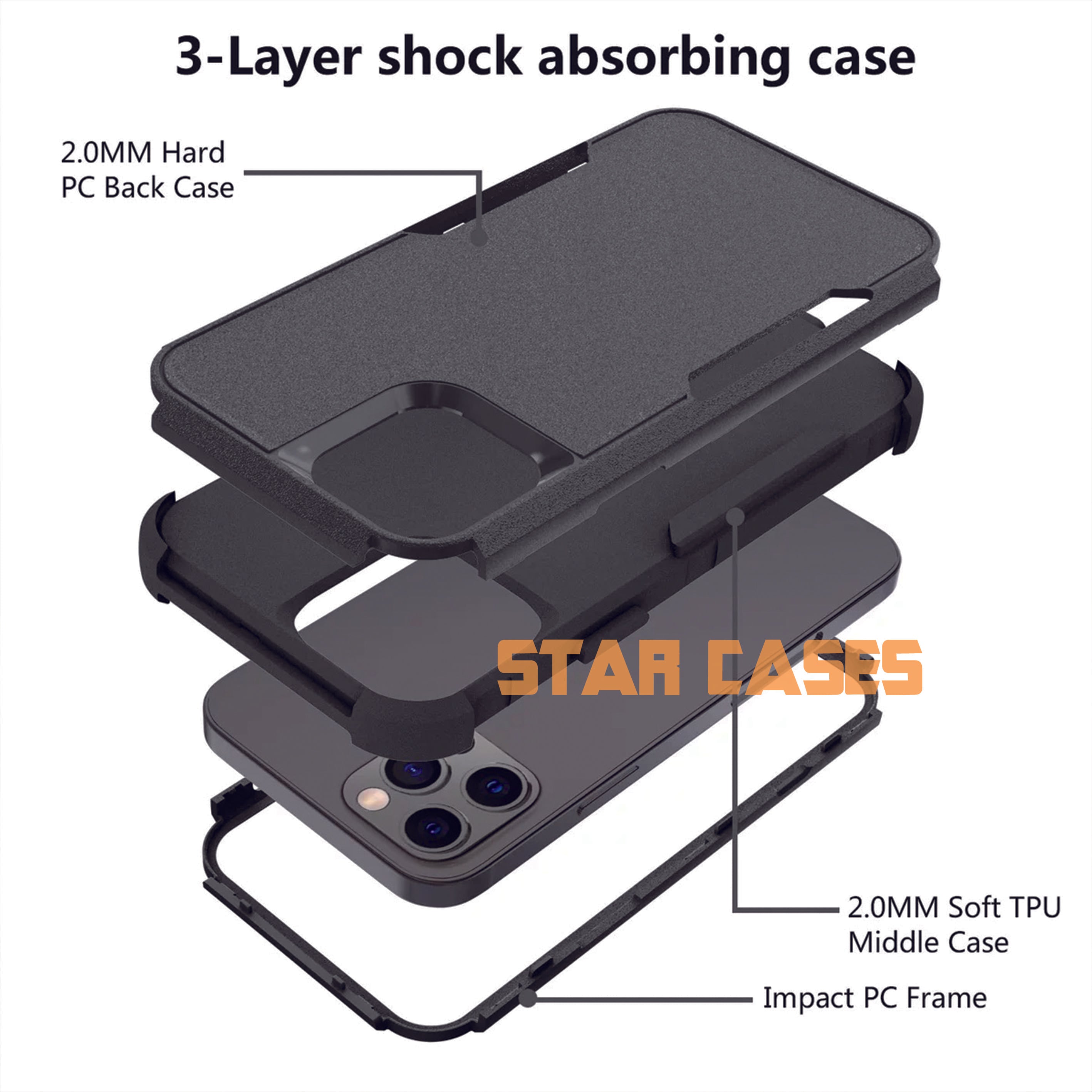 iPhone 13 Pro Max Hybrid Shockproof Commuter Case