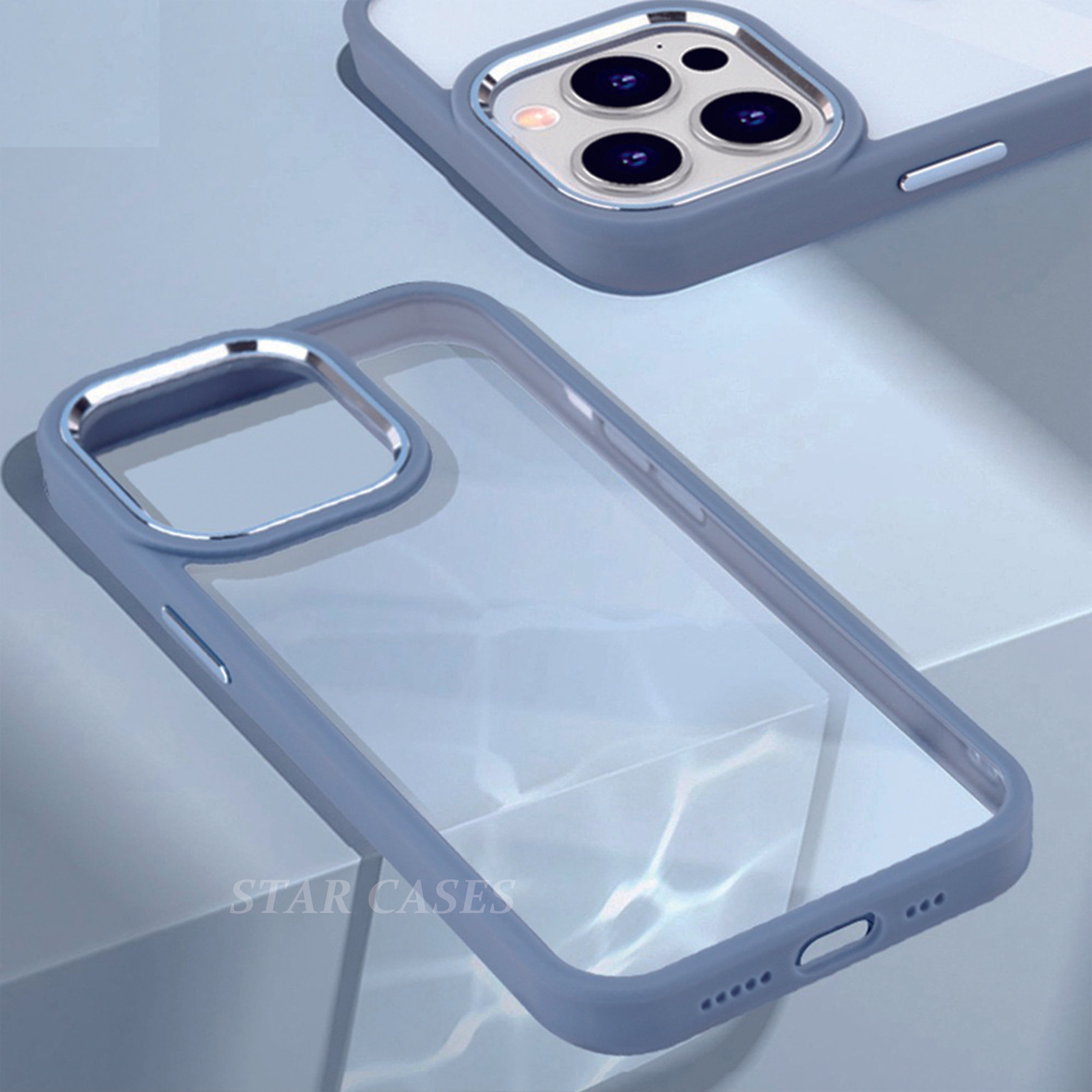 iPhone 13 Hybrid Metal Camera Transparent Case