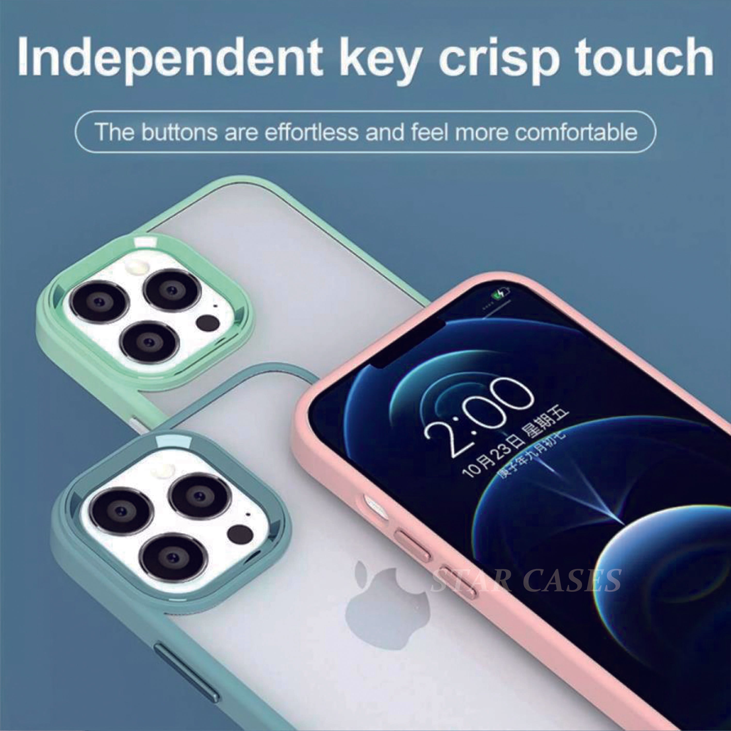 iPhone 15 Plus Hybrid Metal Camera Transparent Case