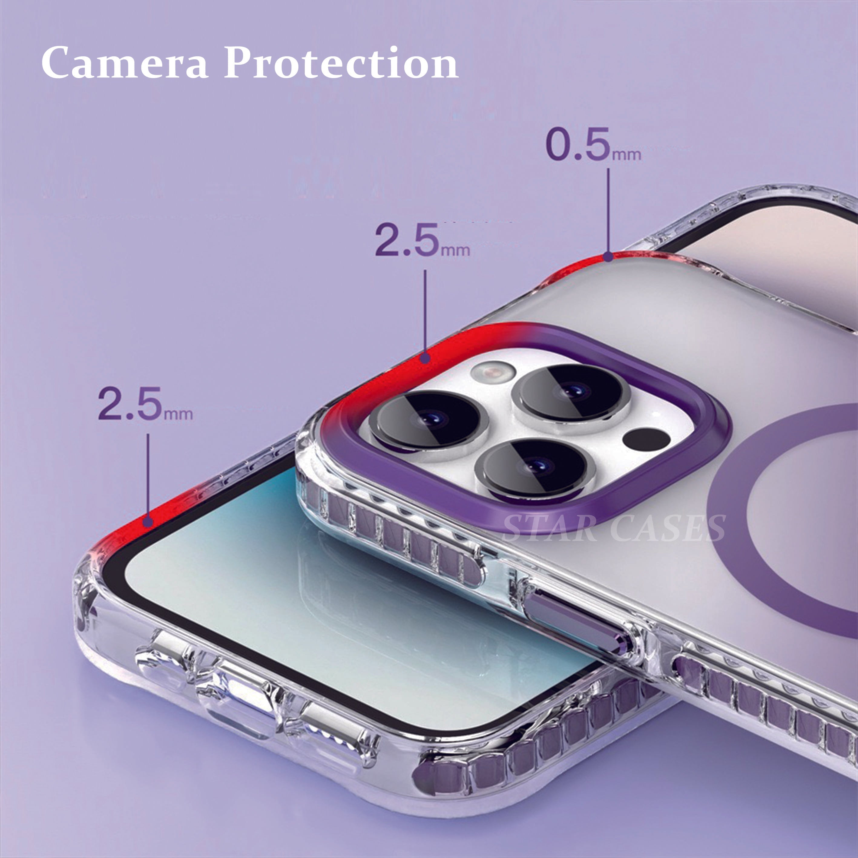 iPhone 15 ProMax Gradient Color Matte Magsafe Case