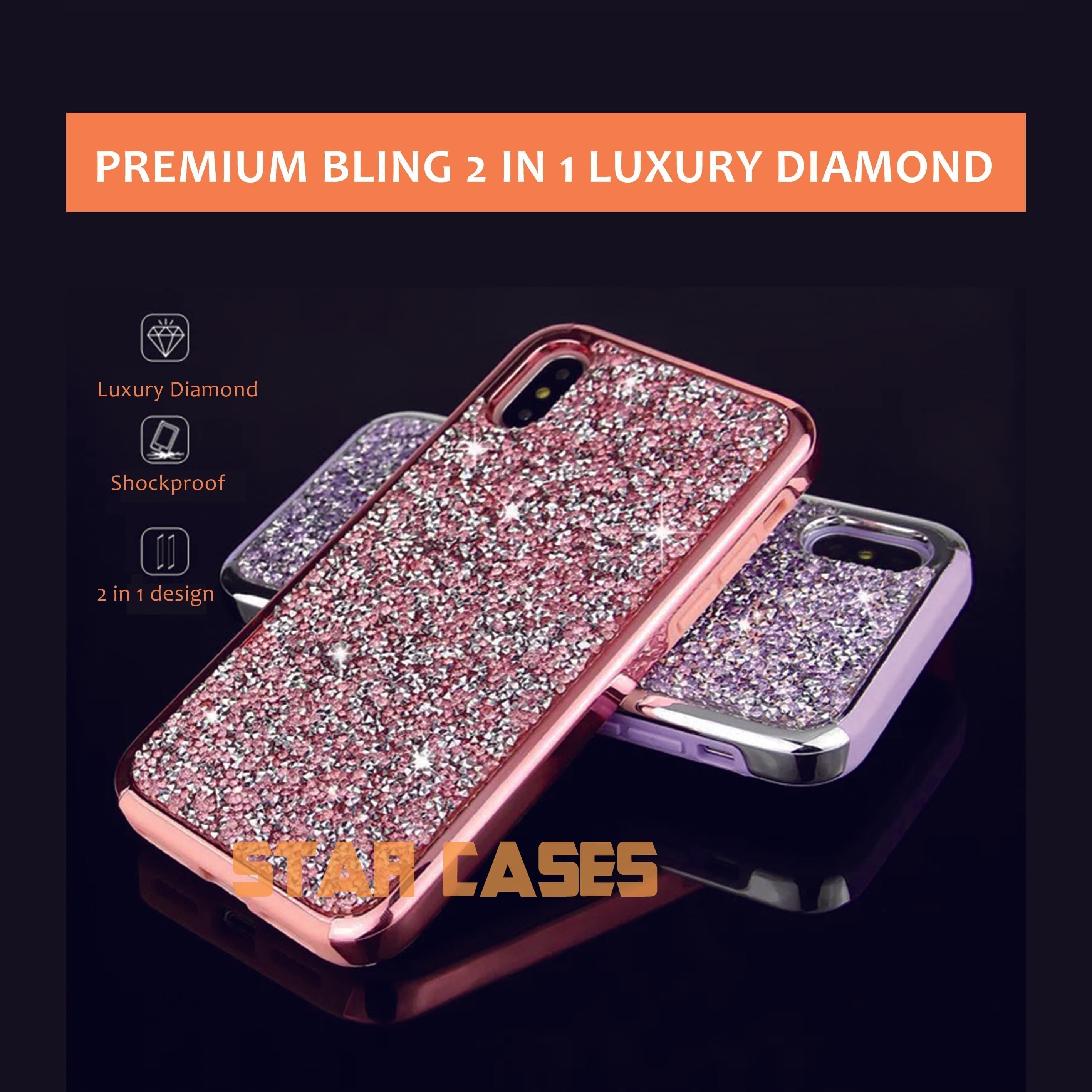 iPhone 12/12 Pro Sparkling Diamond Shockproof Hard Case
