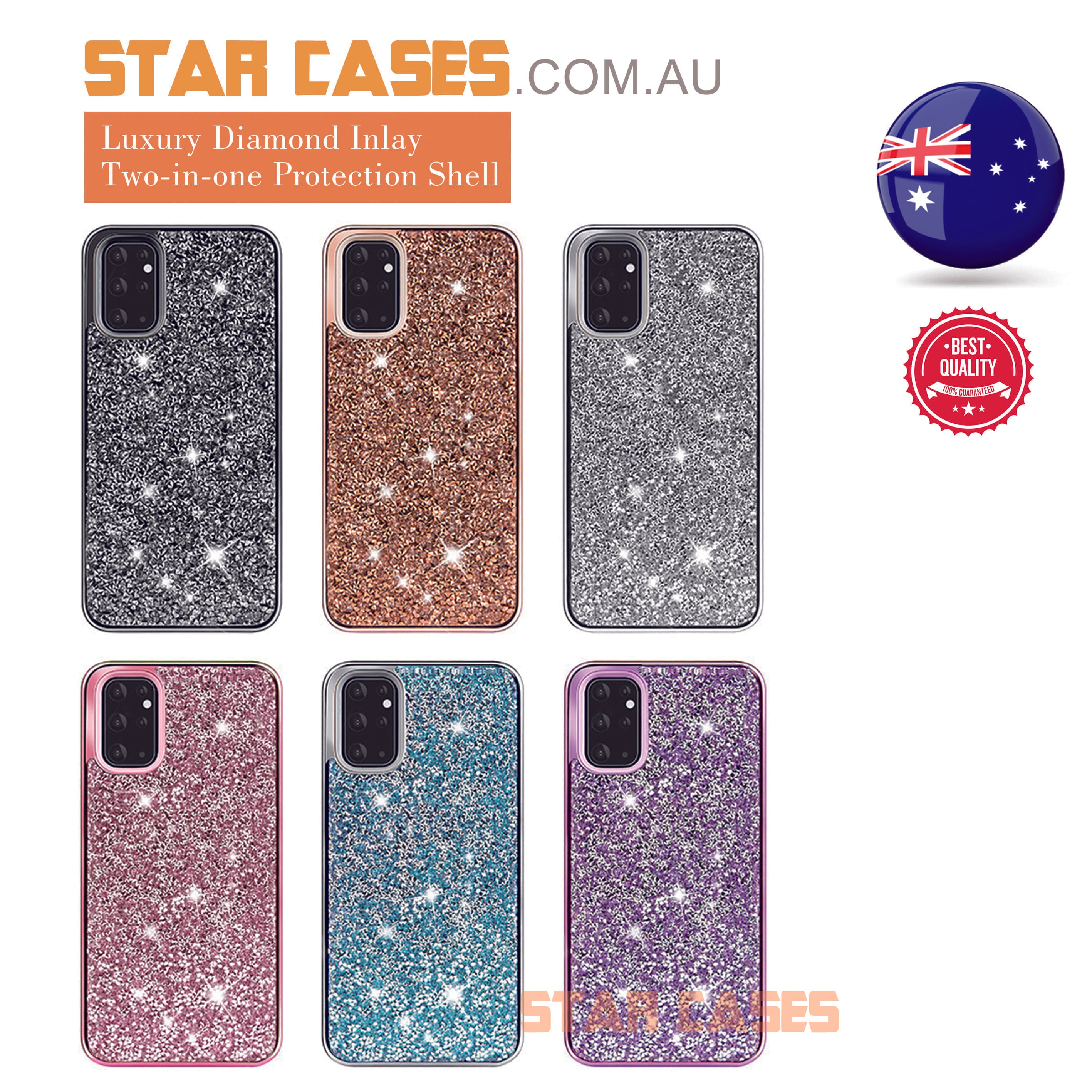 Samsung S10 Plus Sparkling Diamond Shockproof Hard Case